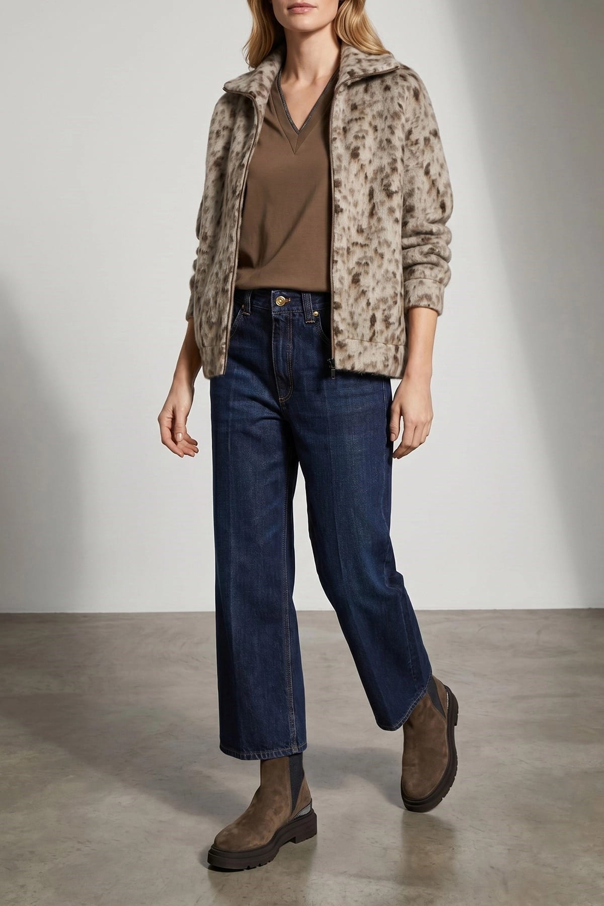 Brunello Cucinelli Cropped Wide-Leg Jeans - alternate view