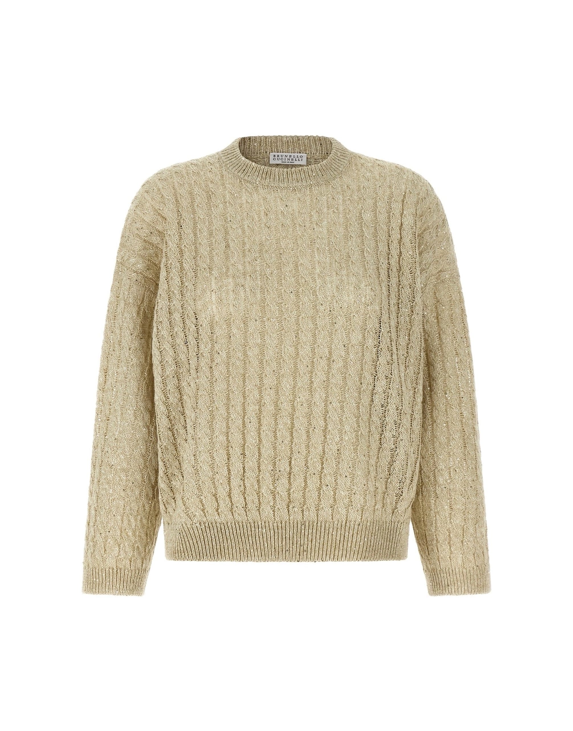 Brunello Cucinelli Brunello Cucinelli Dazzling Cable Linen Sweater