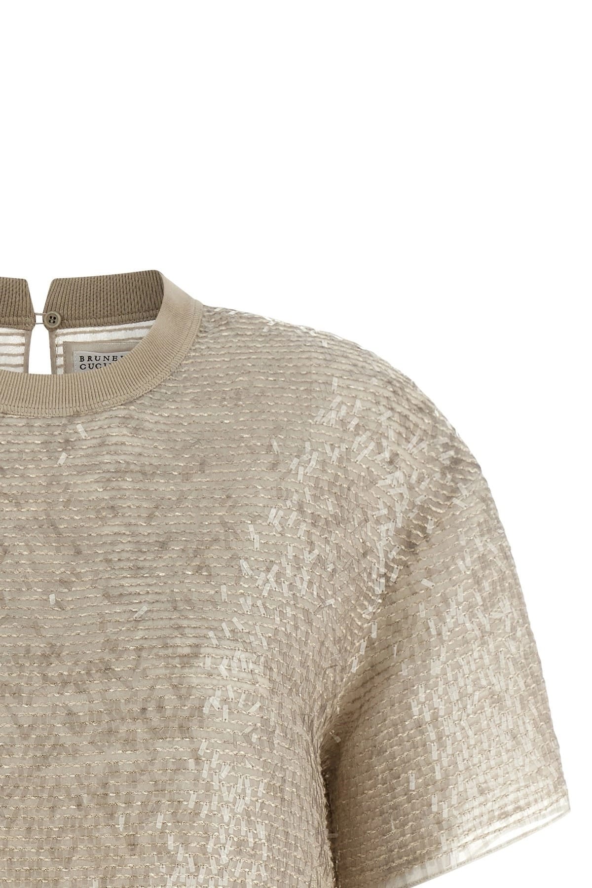 Brunello Cucinelli Brunello Cucinelli Dazzling Cascade Embroidery T-Shirt