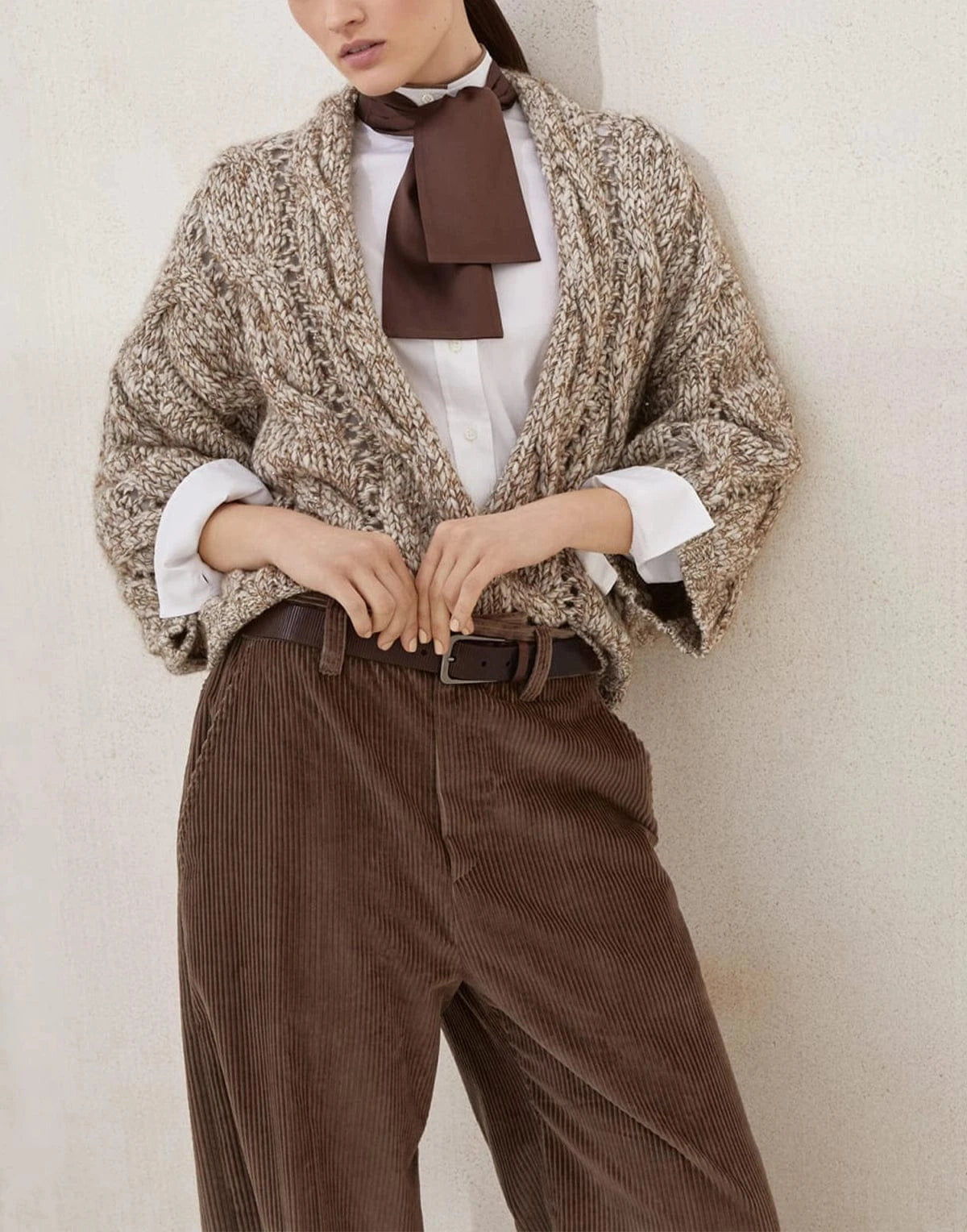 Brunello Cucinelli Dazzling Chiné Cable Knit Cardigan