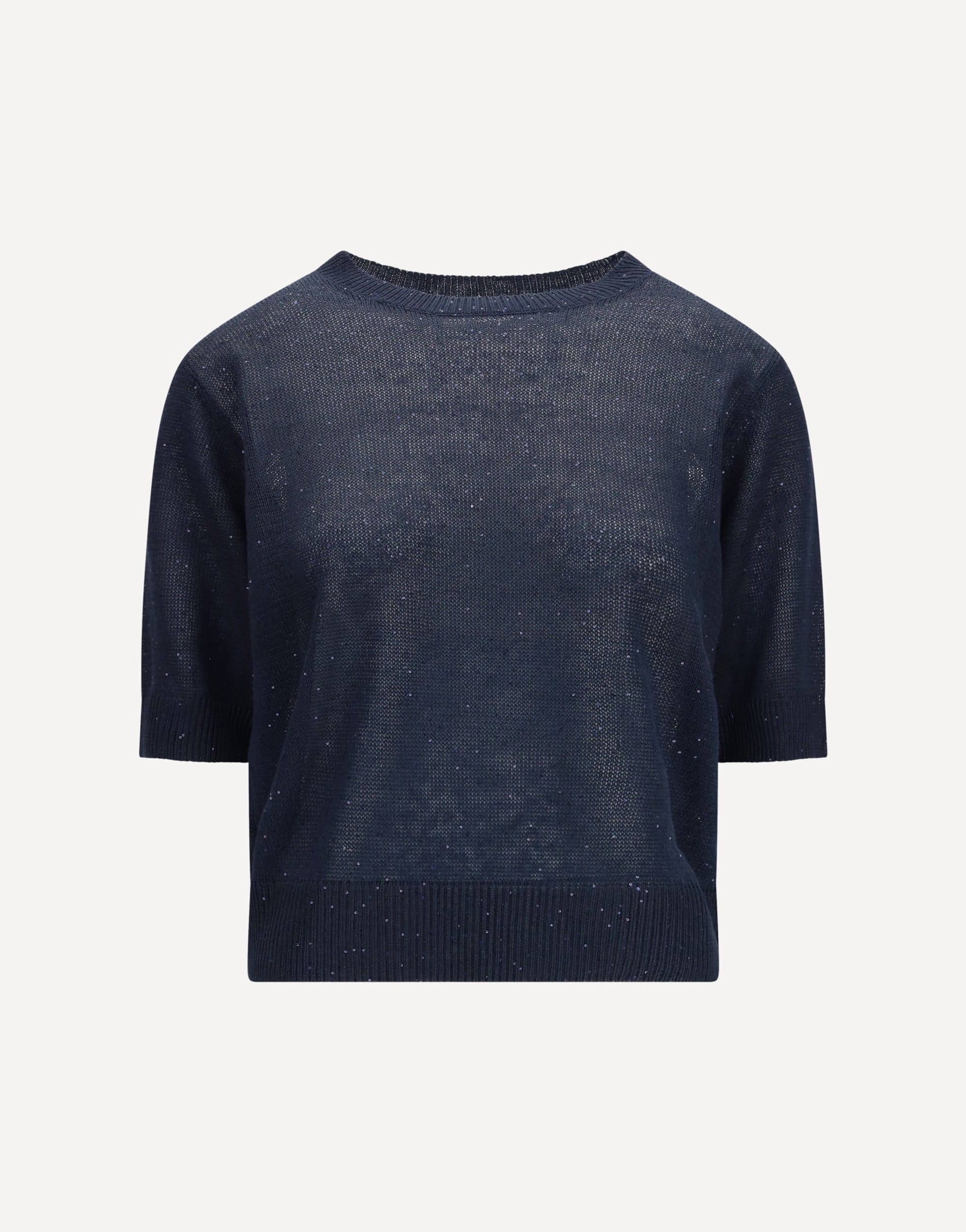 Brunello Cucinelli Dazzling Cotton Sweater With Micro Sequins