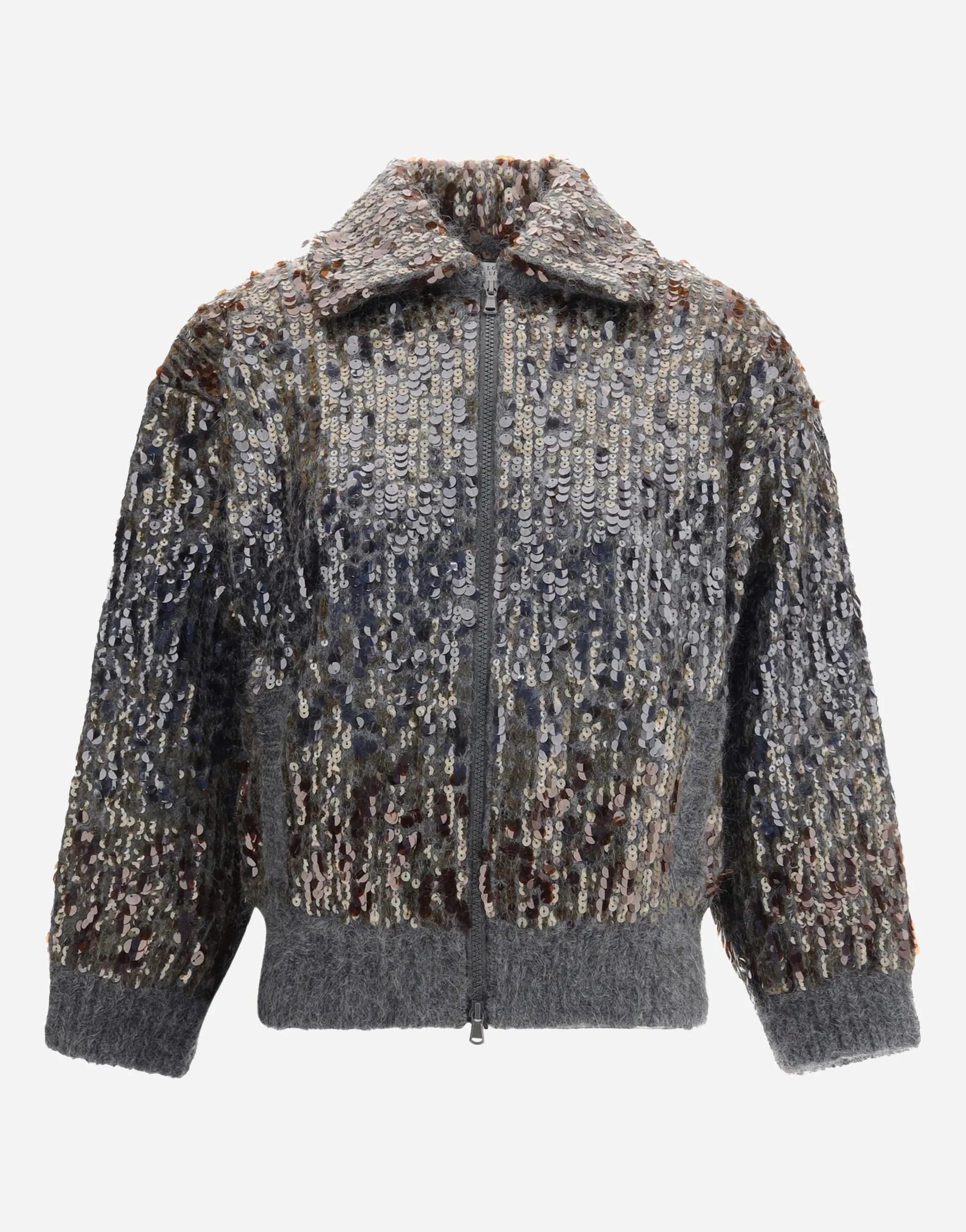 Brunello Cucinelli Dazzling Dégradé Embroidery Cardigan