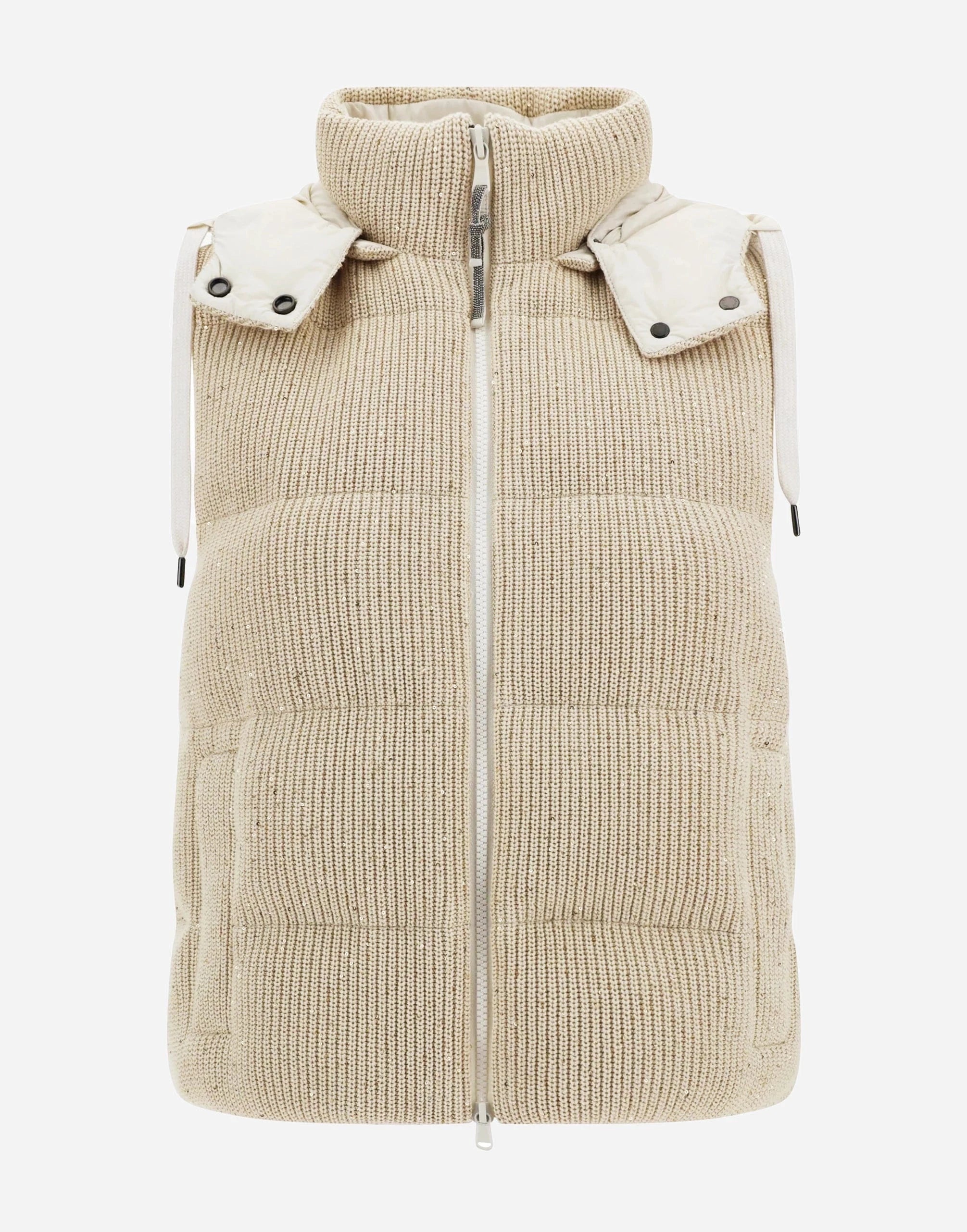 Brunello Cucinelli Dazzling English Rib Knit Down Vest