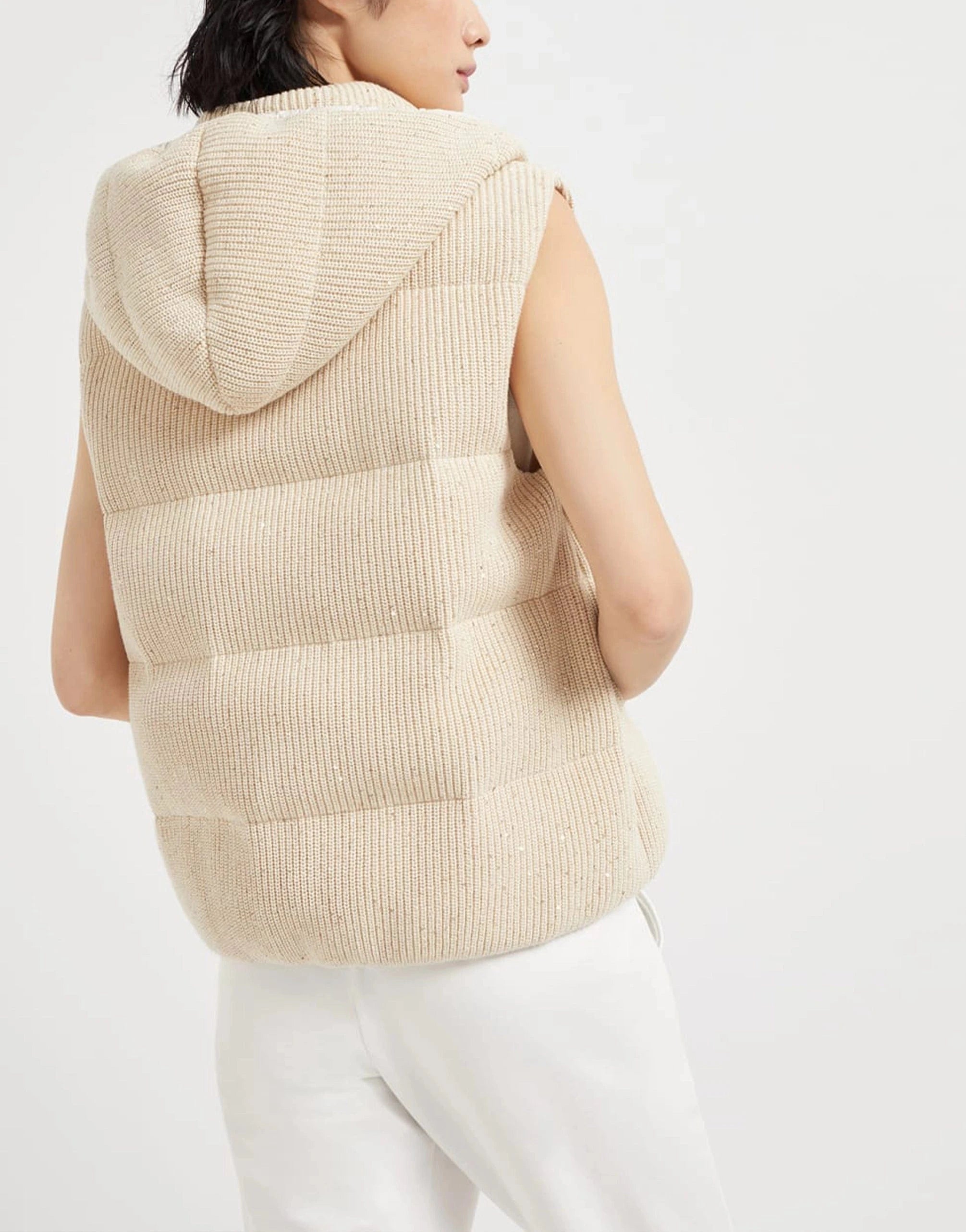 Brunello Cucinelli Dazzling English Rib Knit Down Vest