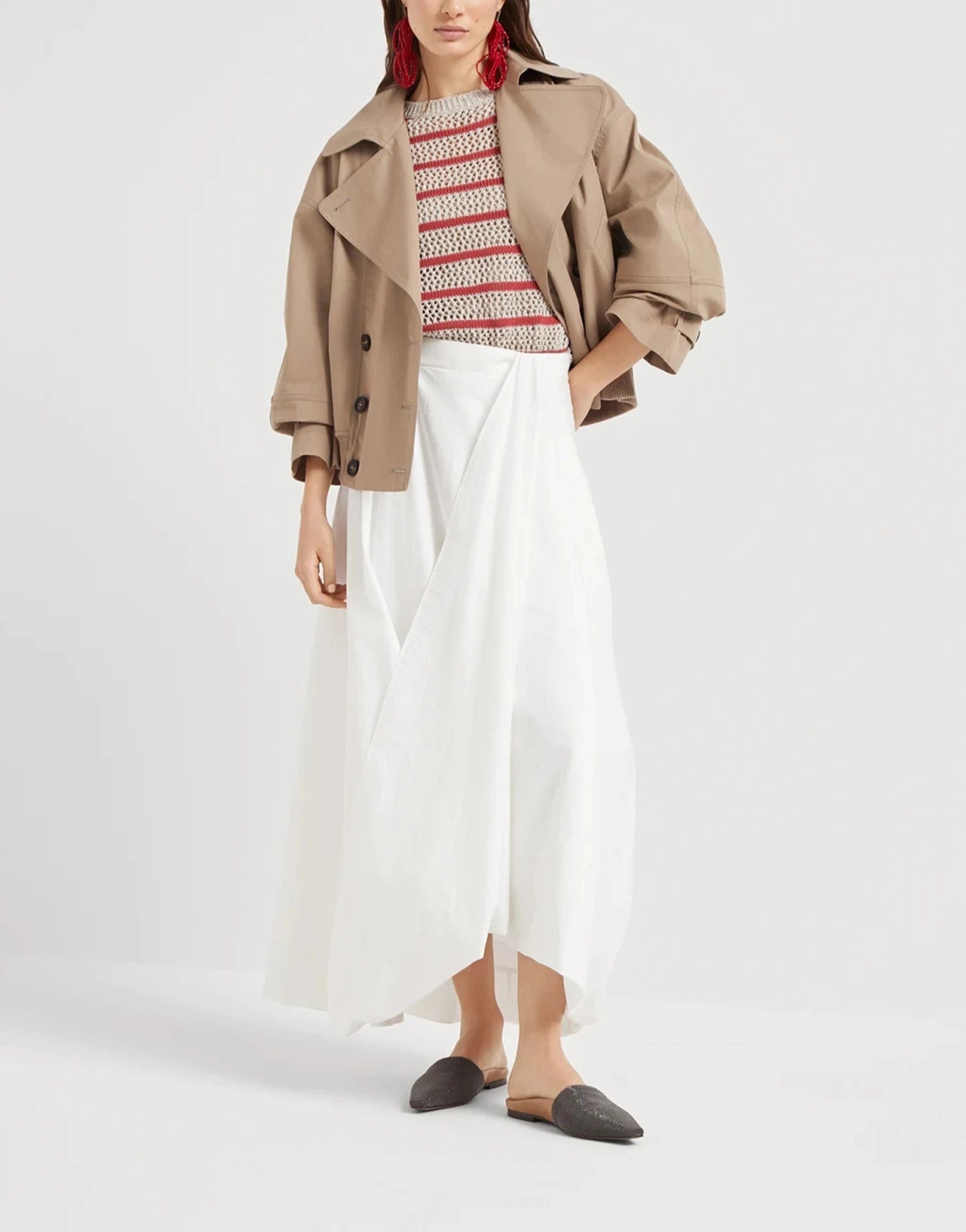 Brunello Cucinelli Dazzling Striped Net Sweater