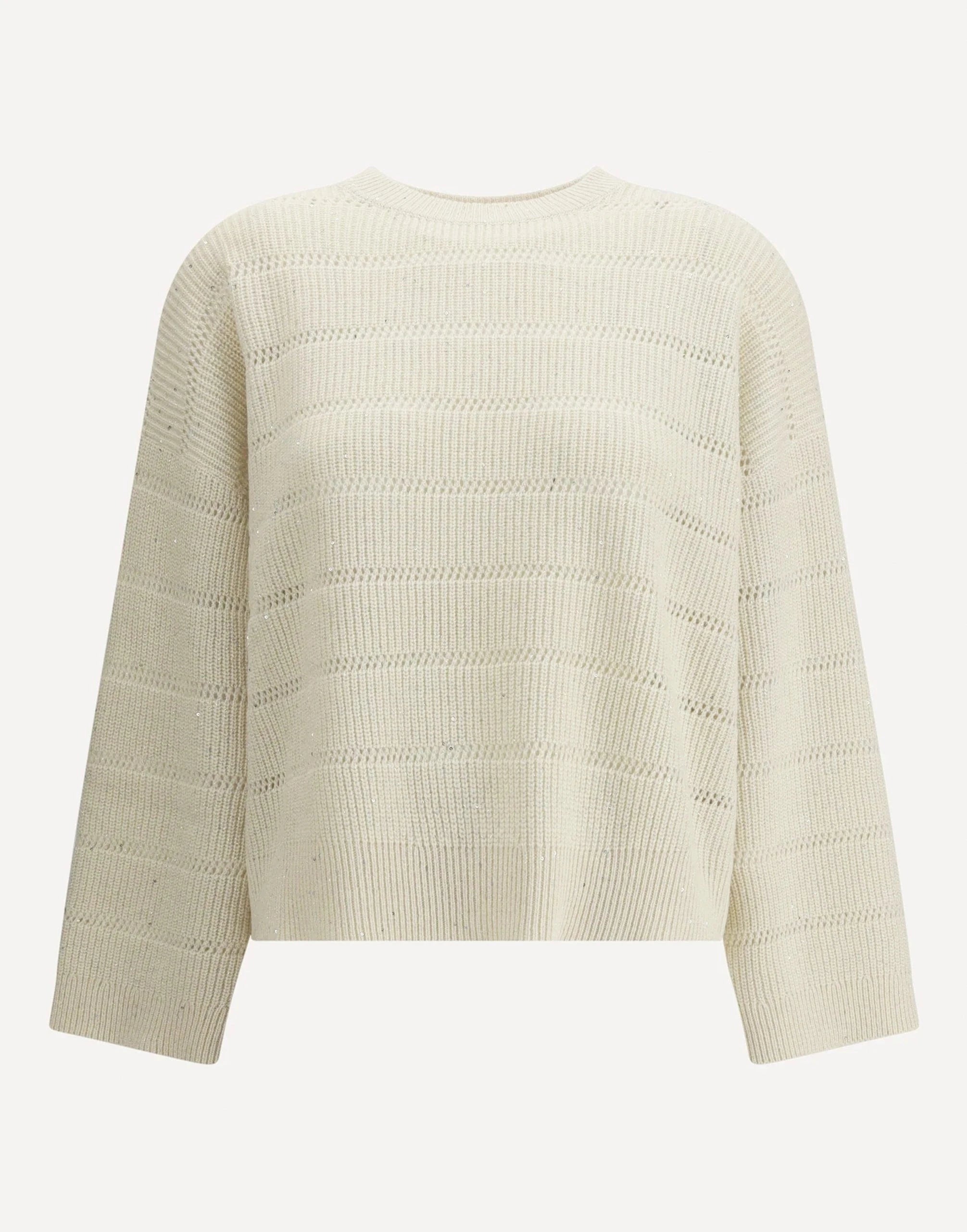 Brunello Cucinelli Dazzling Striped Ribbed Sweater