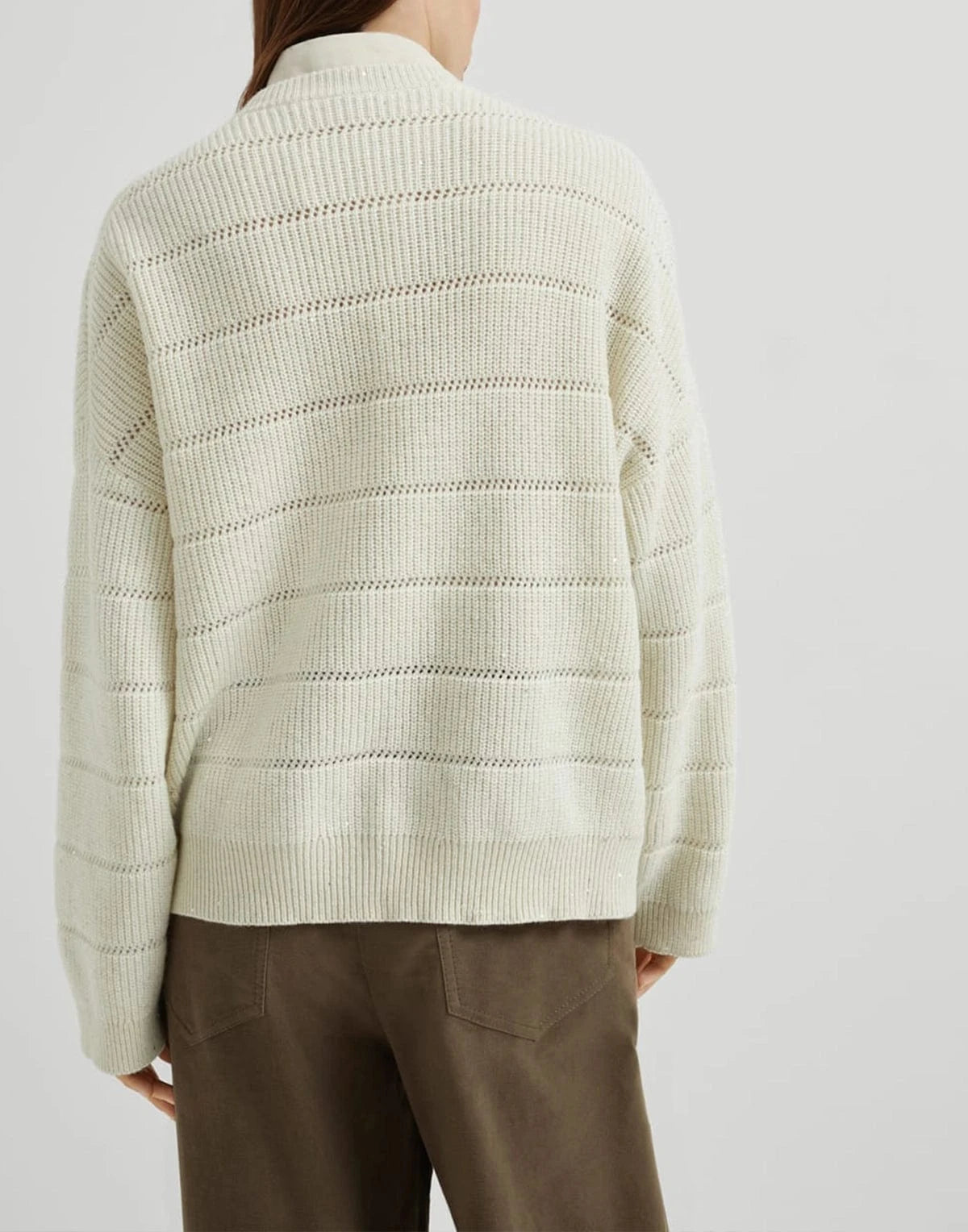 Brunello Cucinelli Dazzling Striped Ribbed Sweater