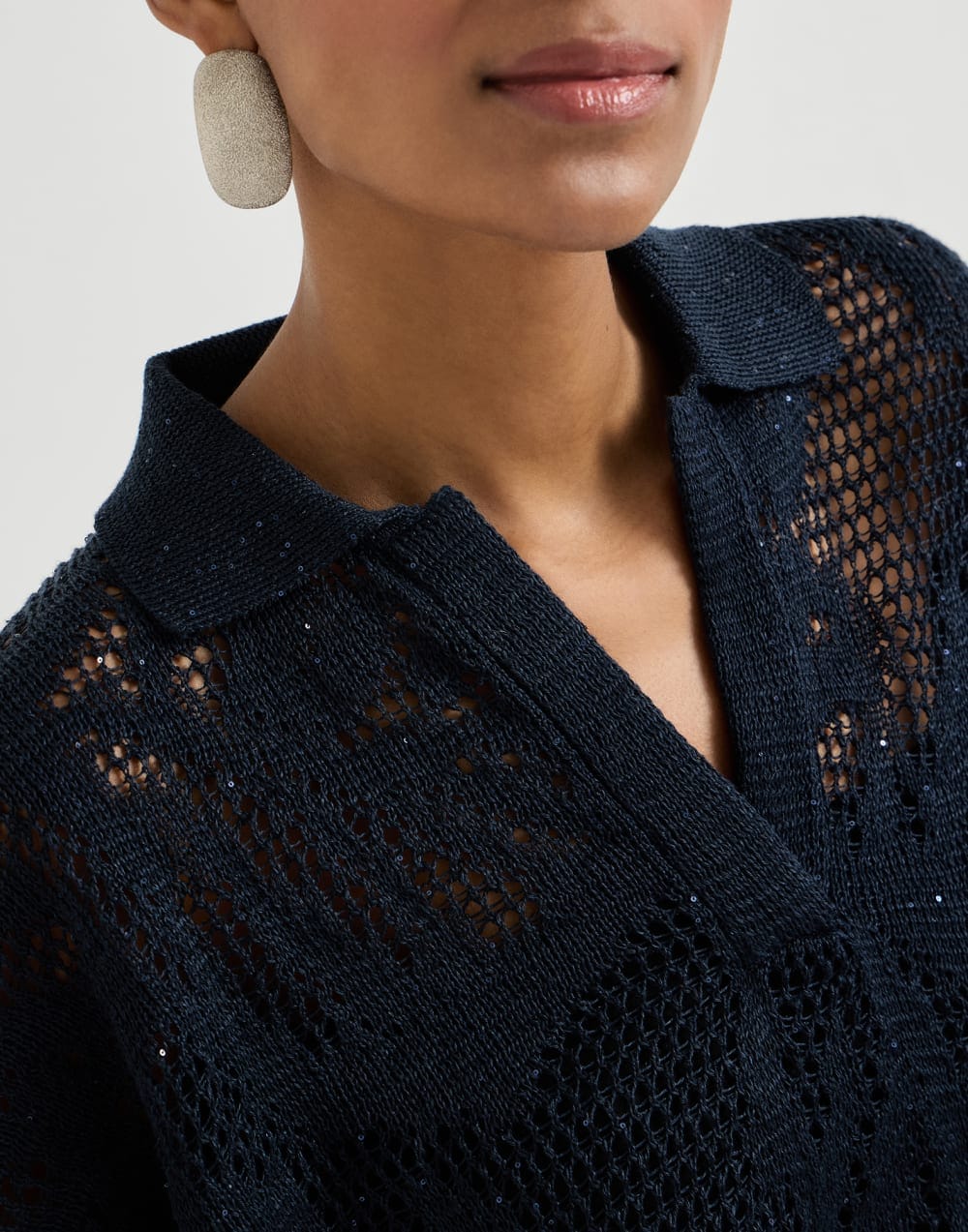 Brunello Cucinelli قميص بولو محيك بتصميم Dazzling Water Lillies