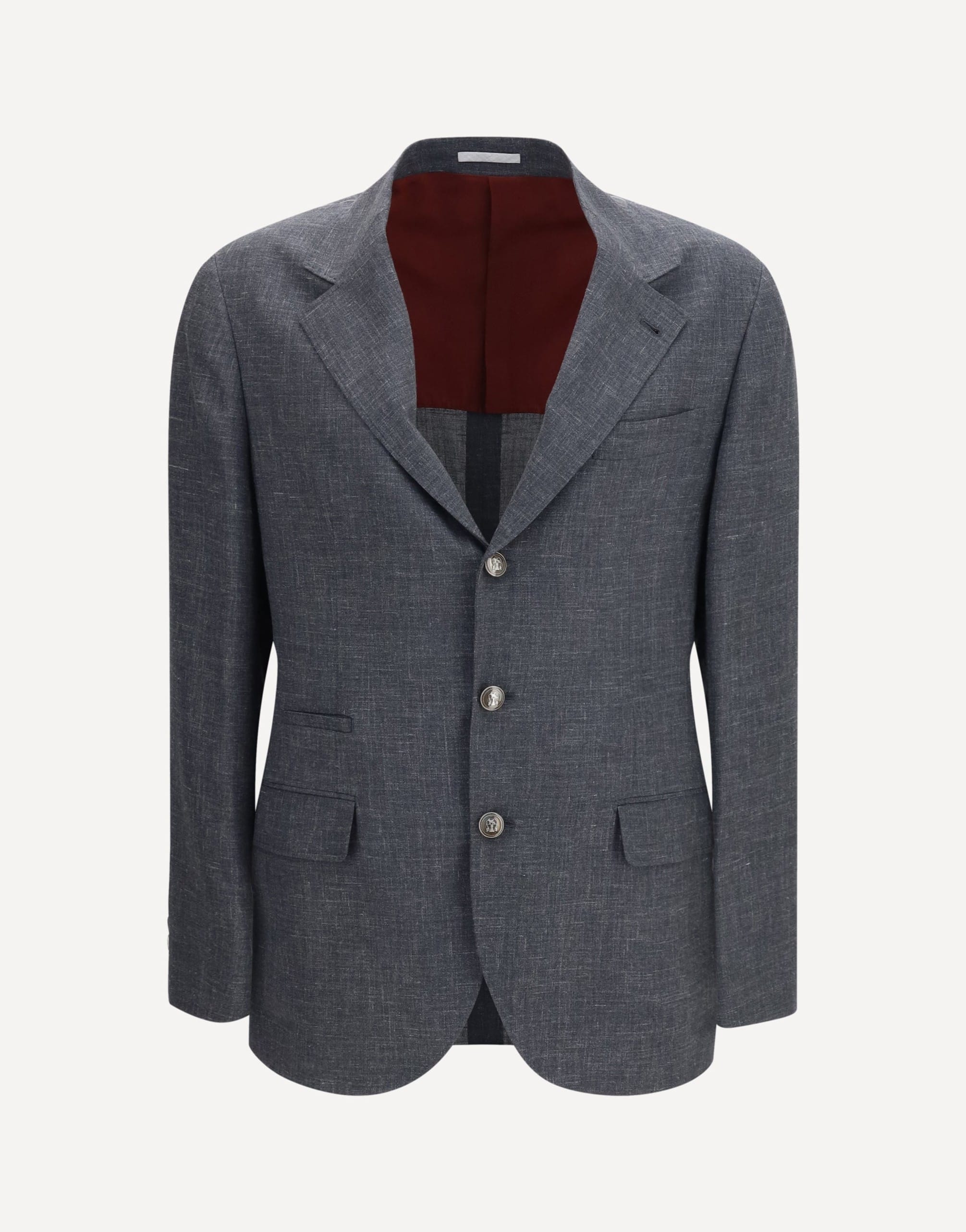 Brunello Cucinelli Brunello Cucinelli Deconstructed Flame-Textured Wool Silk Linen Jacket