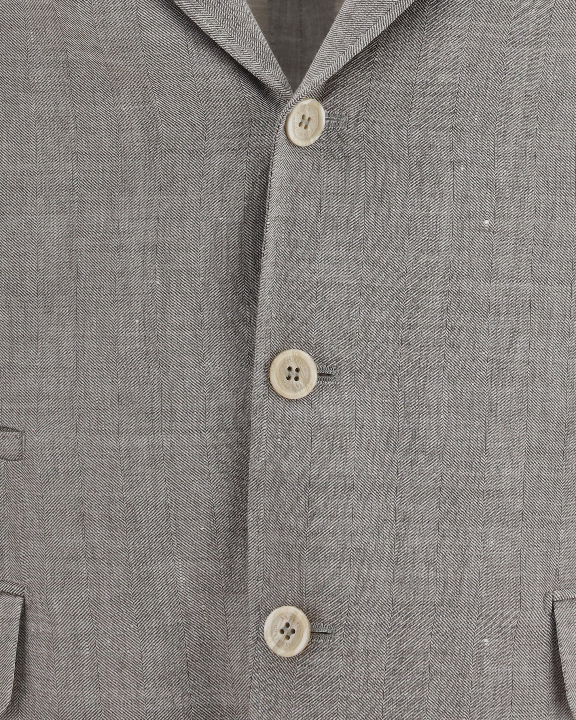 Brunello Cucinelli Brunello Cucinelli Deconstructed Linen Wool Chevron Jacket