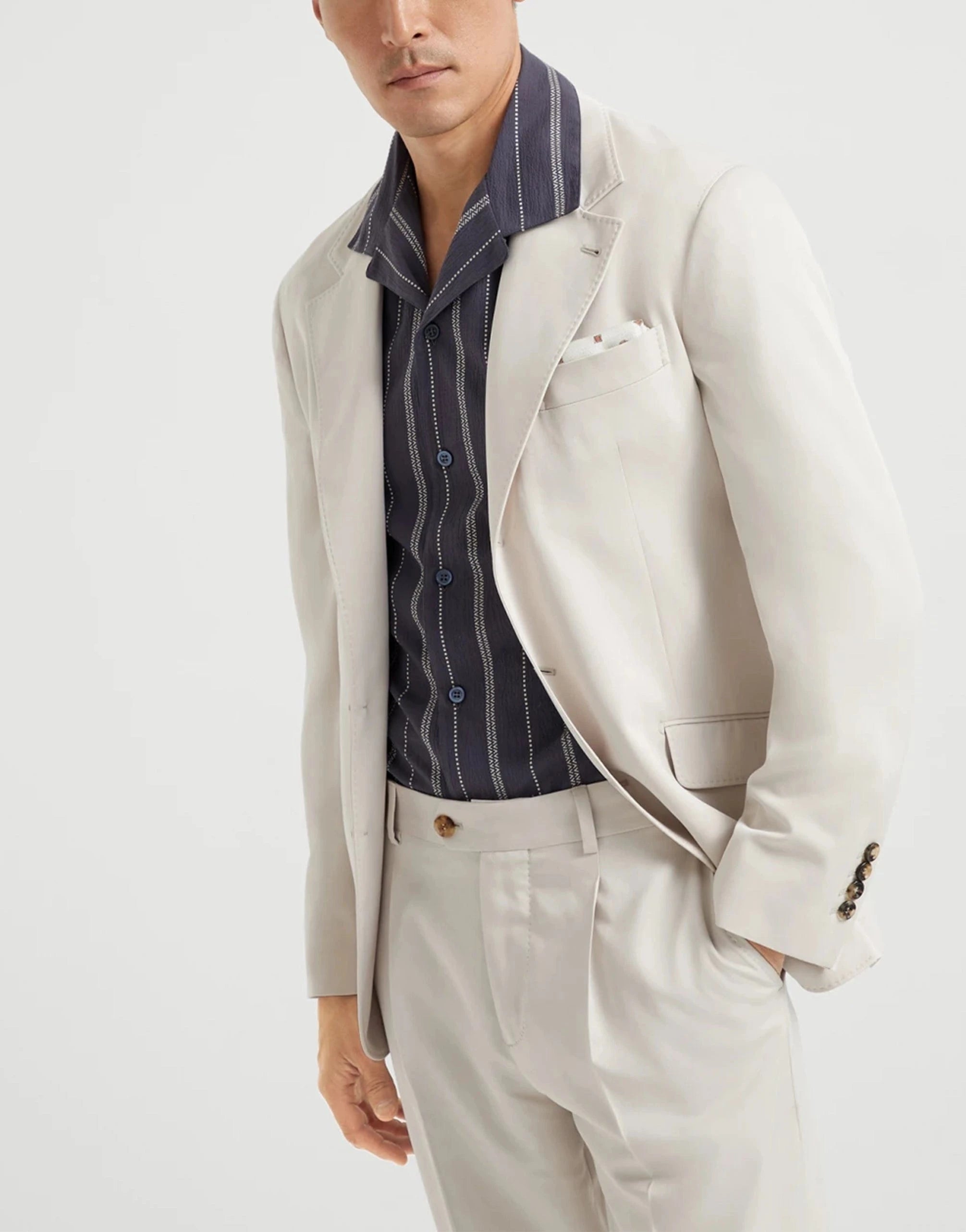 Brunello Cucinelli Délavé Silk Twill Single-Breasted Suit
