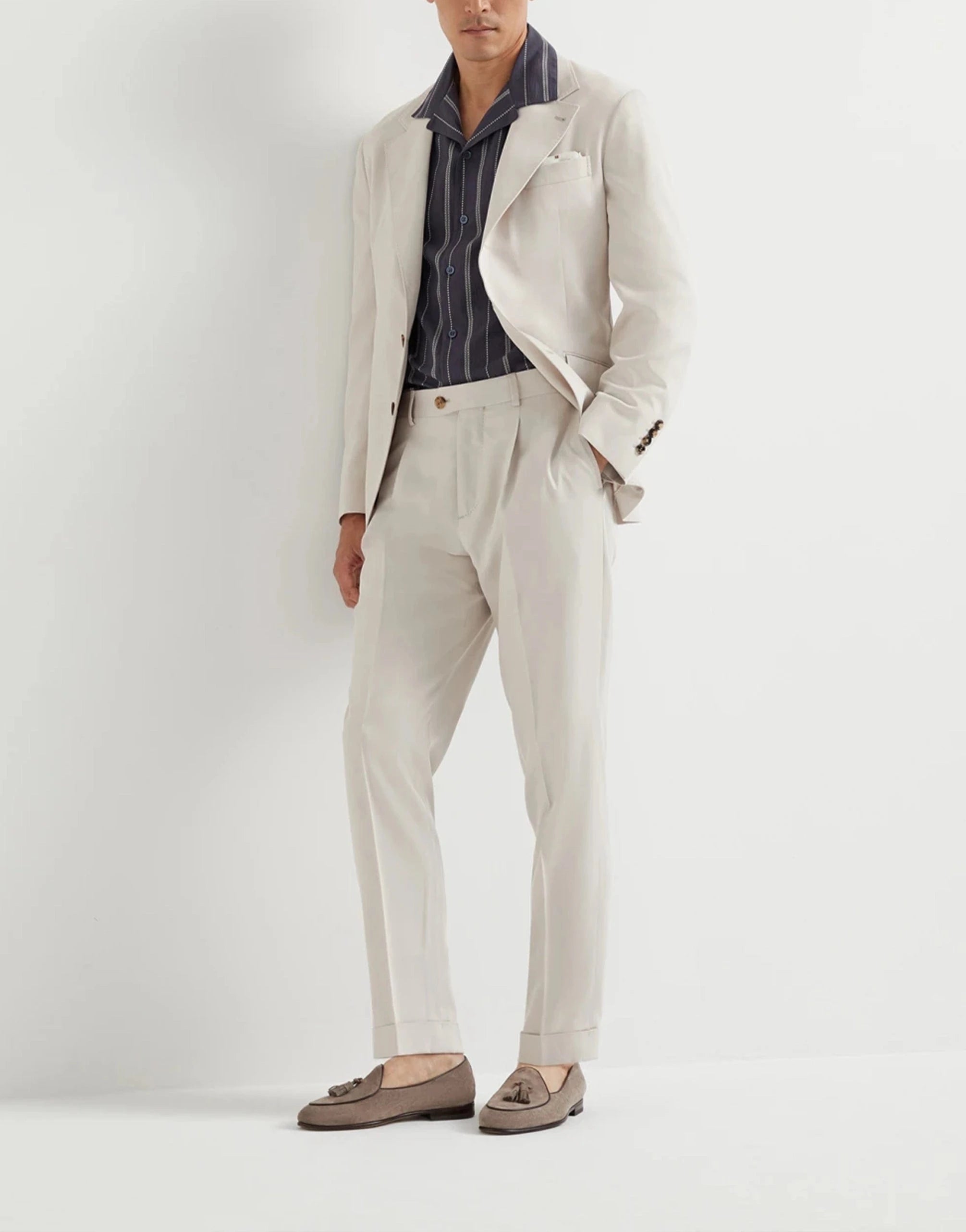 Brunello Cucinelli Délavé Silk Twill Single-Breasted Suit