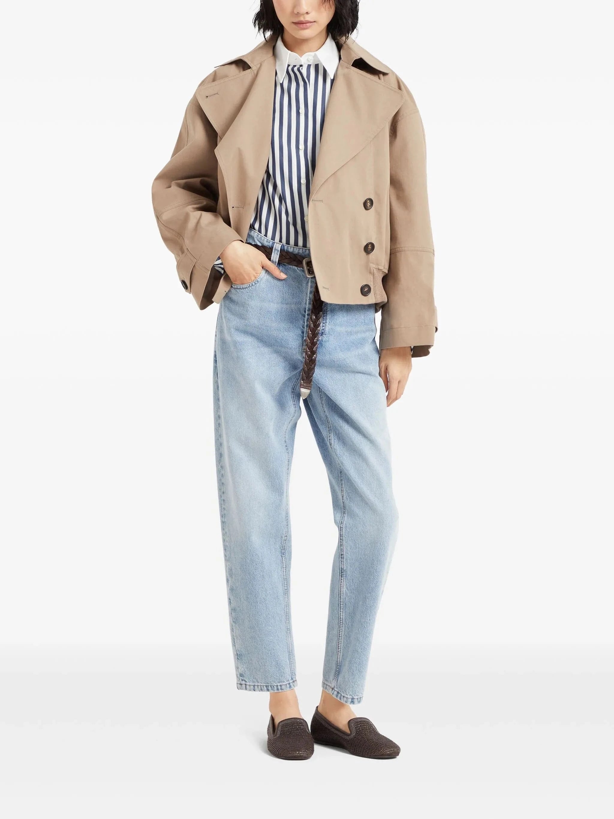 Brunello Cucinelli Denim Baggy Tapered Jeans