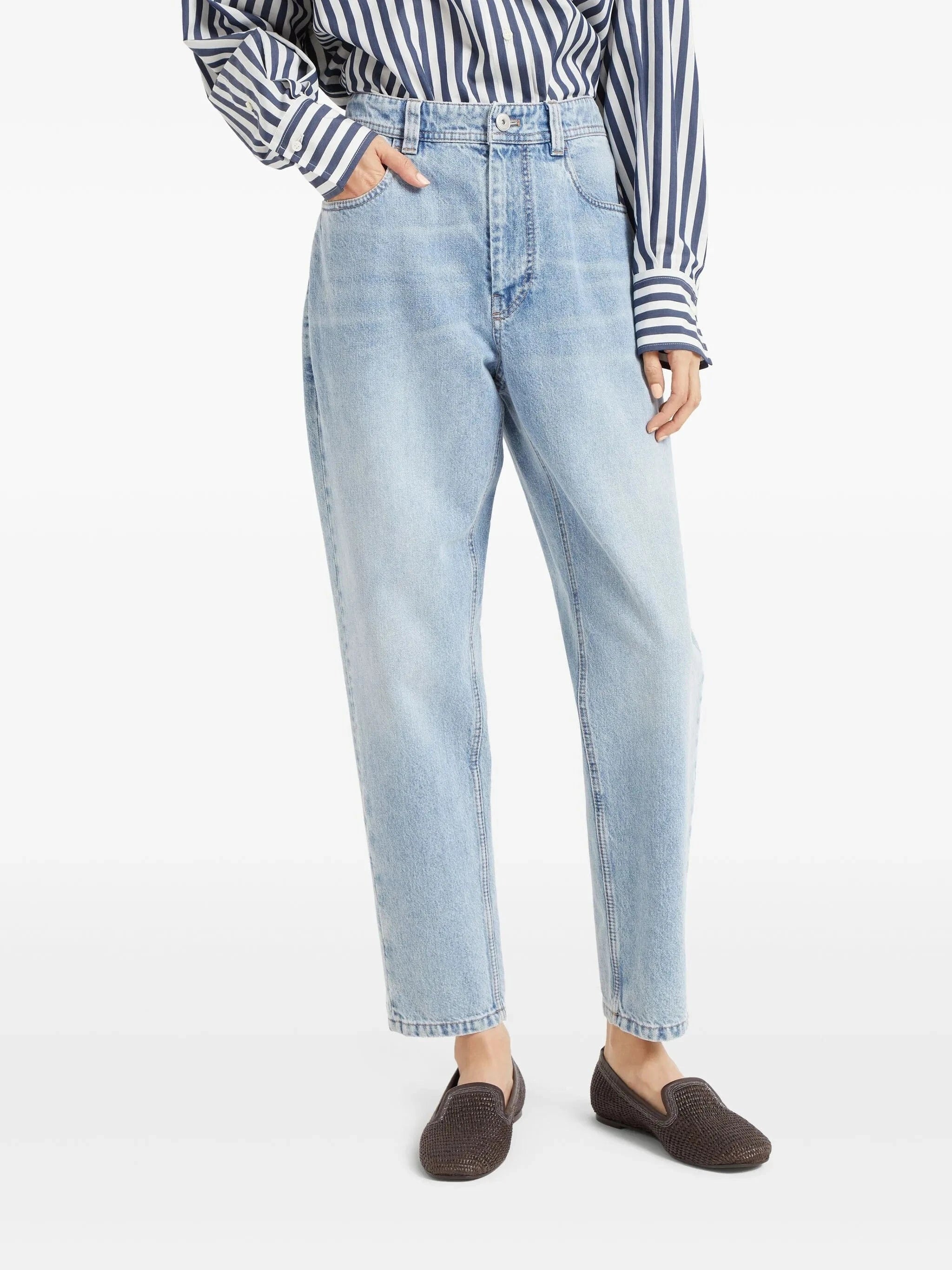 Brunello Cucinelli Denim Baggy Tapered Jeans