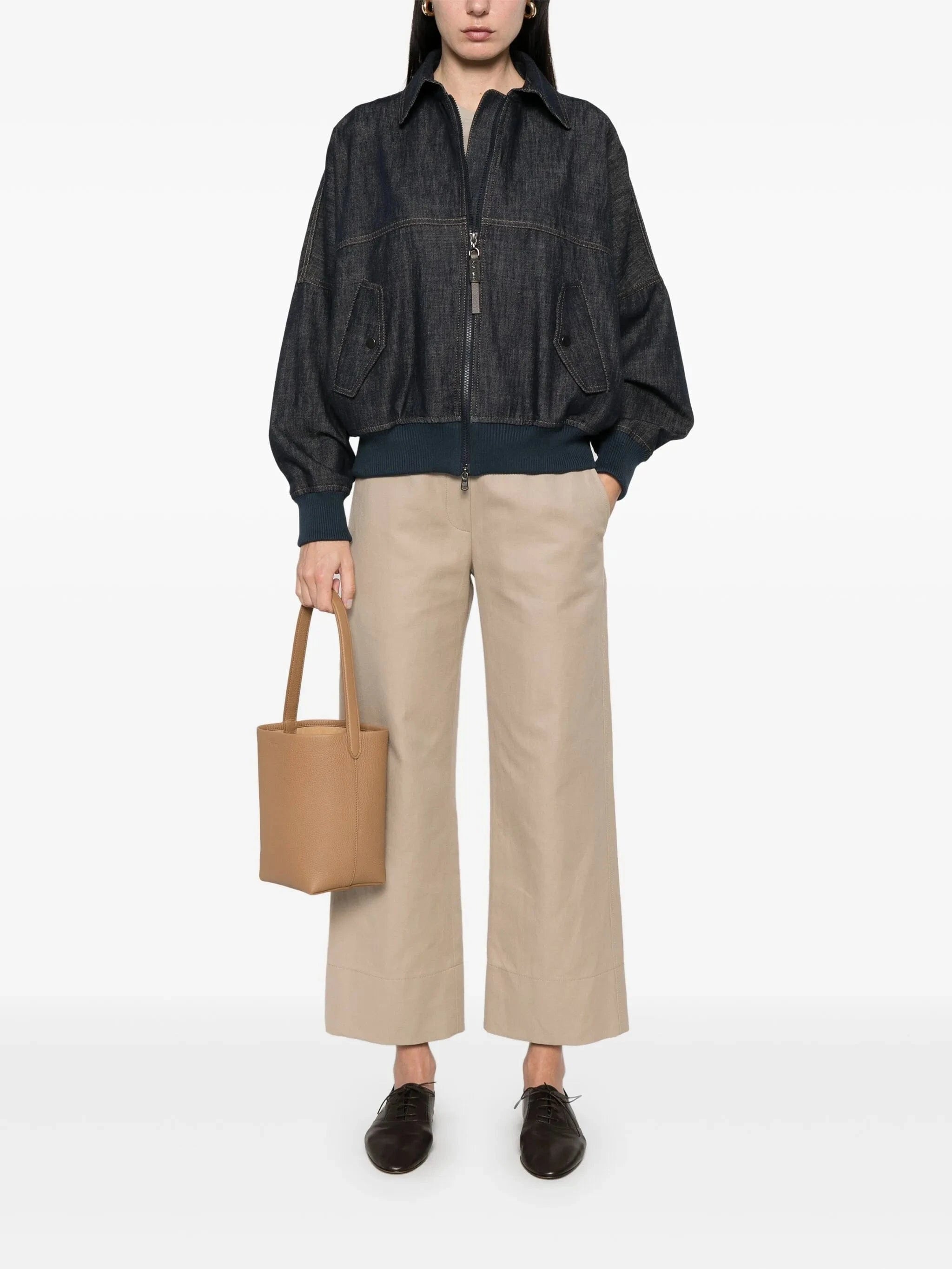 Brunello Cucinelli Denim Bomber Jacket