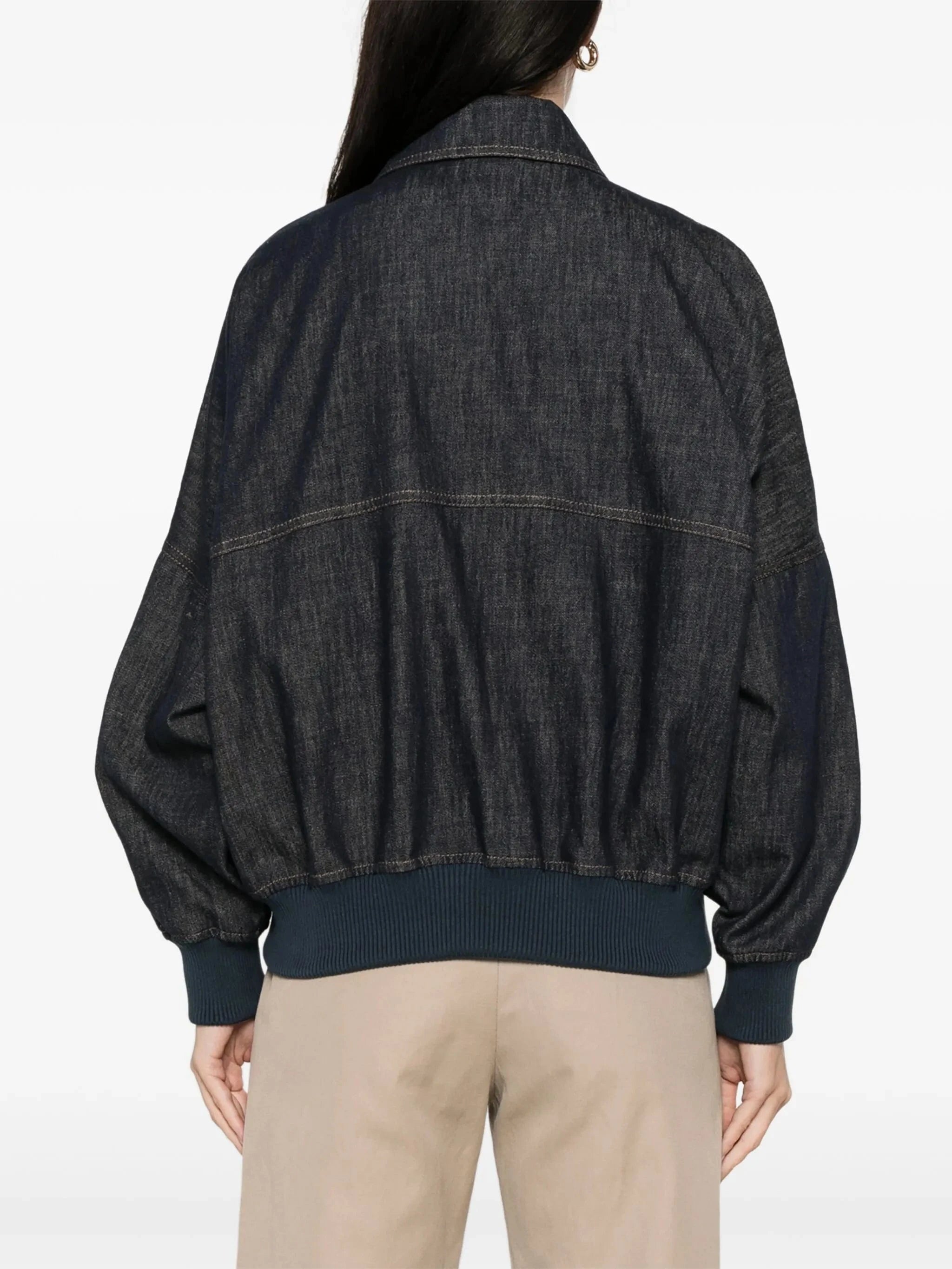 Brunello Cucinelli Denim Bomber Jacket