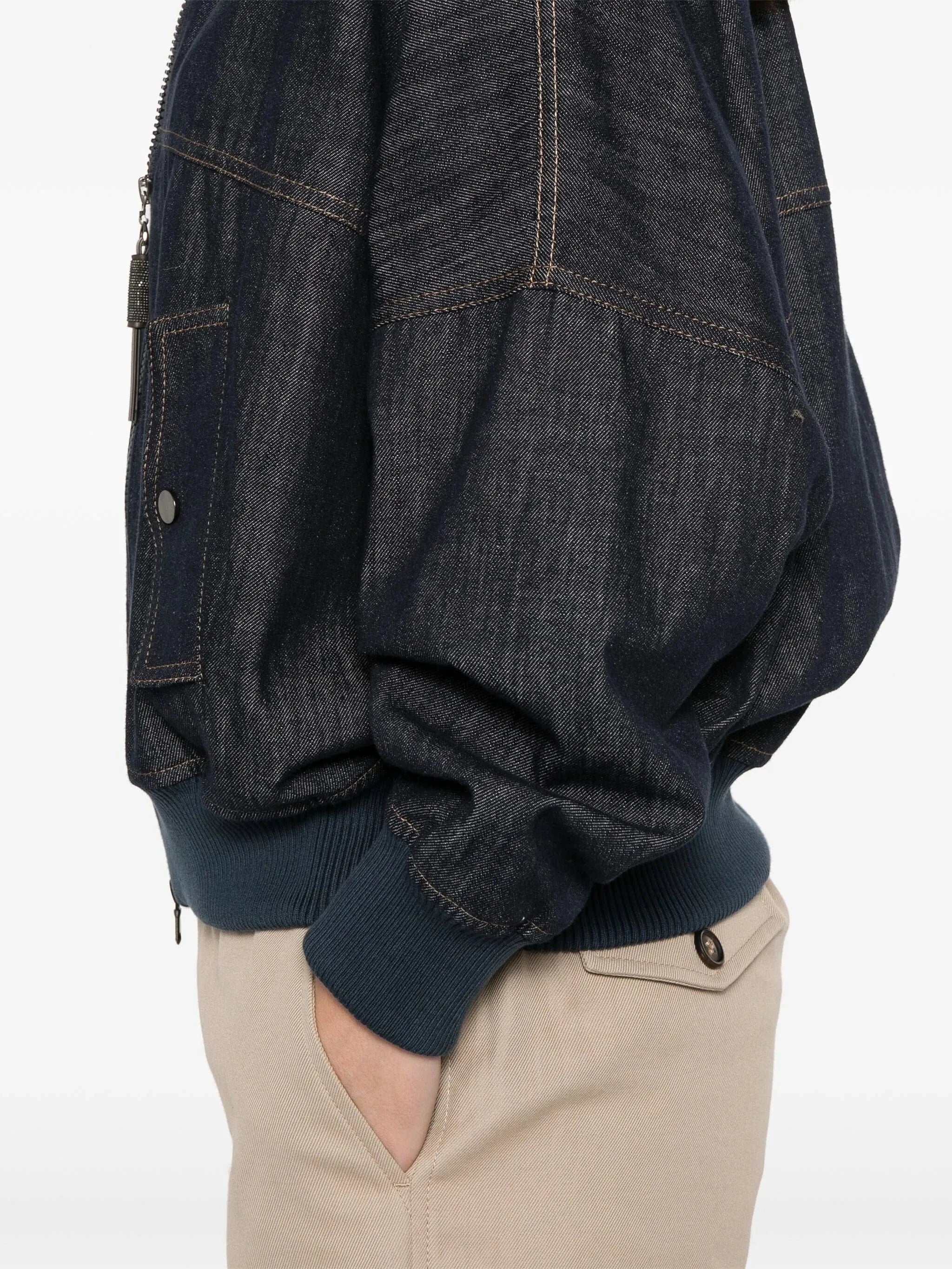 Brunello Cucinelli Denim Bomber Jacket