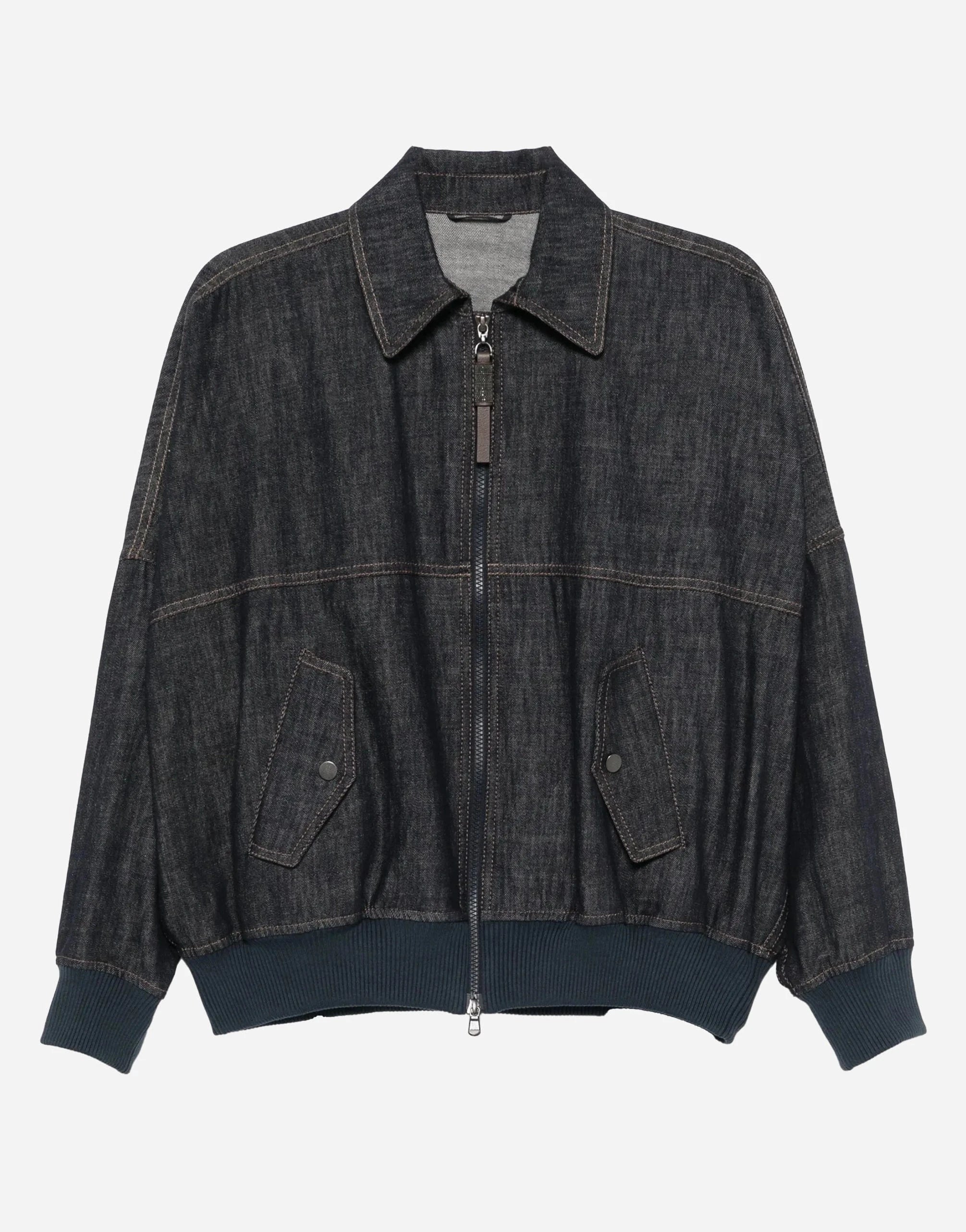 Brunello Cucinelli Denim Bomber Jacket