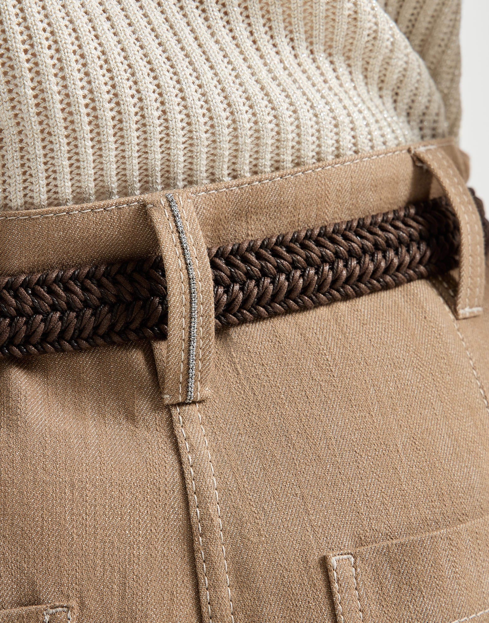 Brunello Cucinelli Denim-Effect Twill Wide Trousers