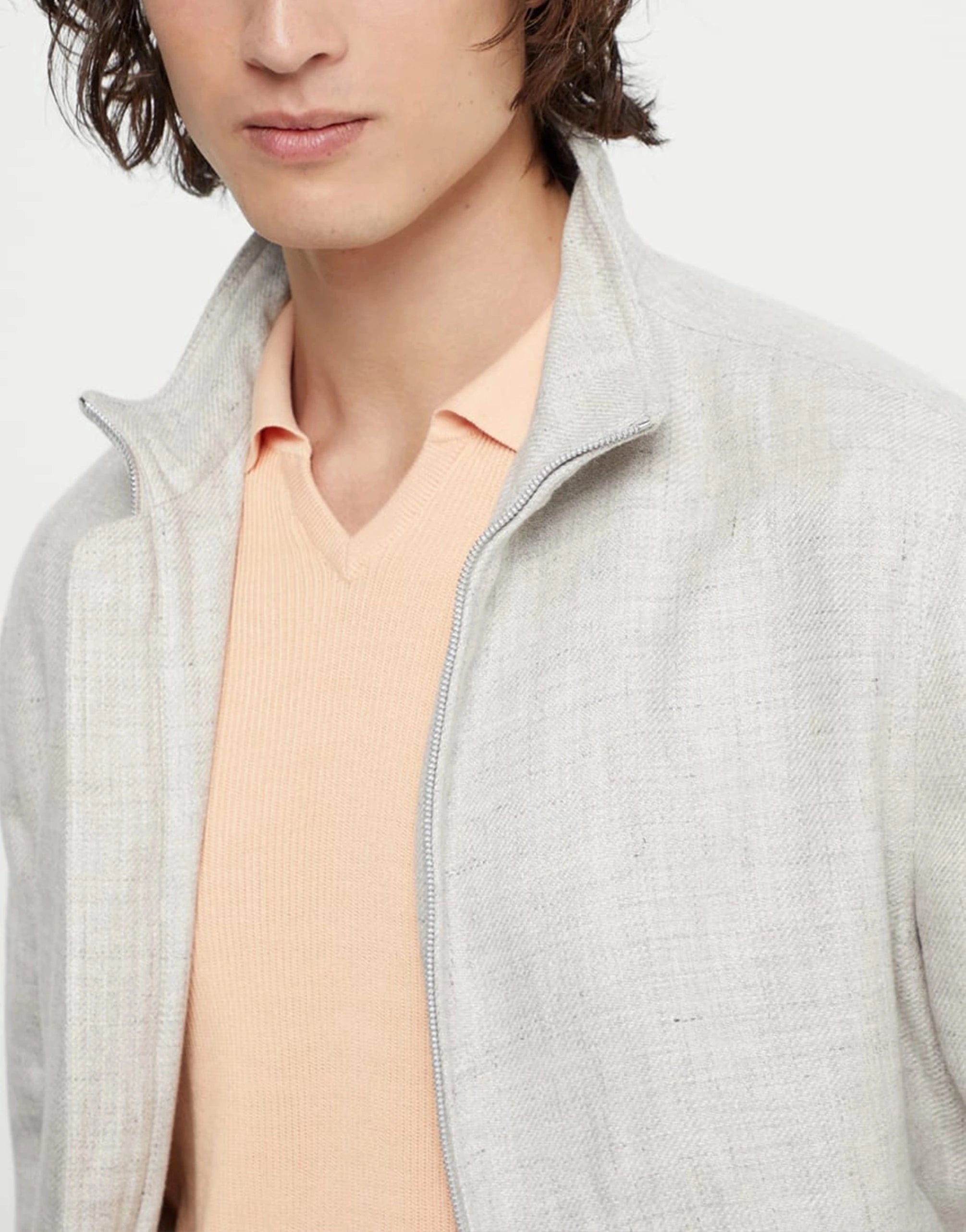 Brunello Cucinelli Diagonal Bomber Jacket