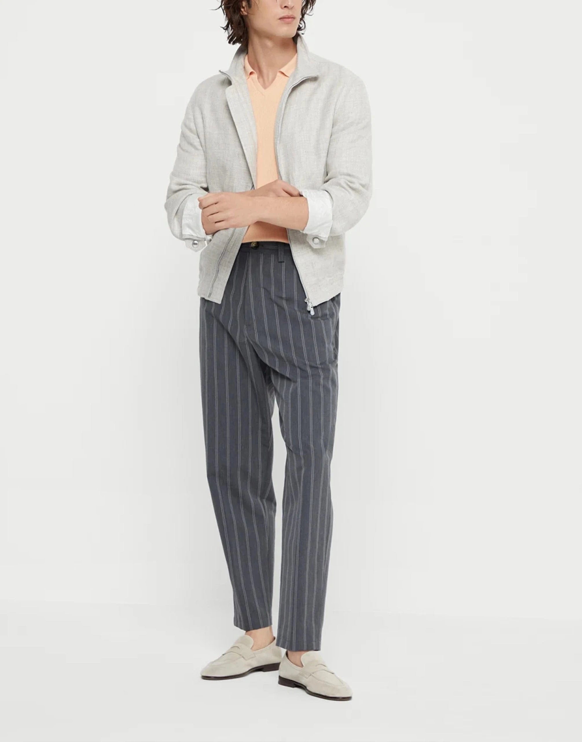 Brunello Cucinelli Diagonal Bomber Jacket