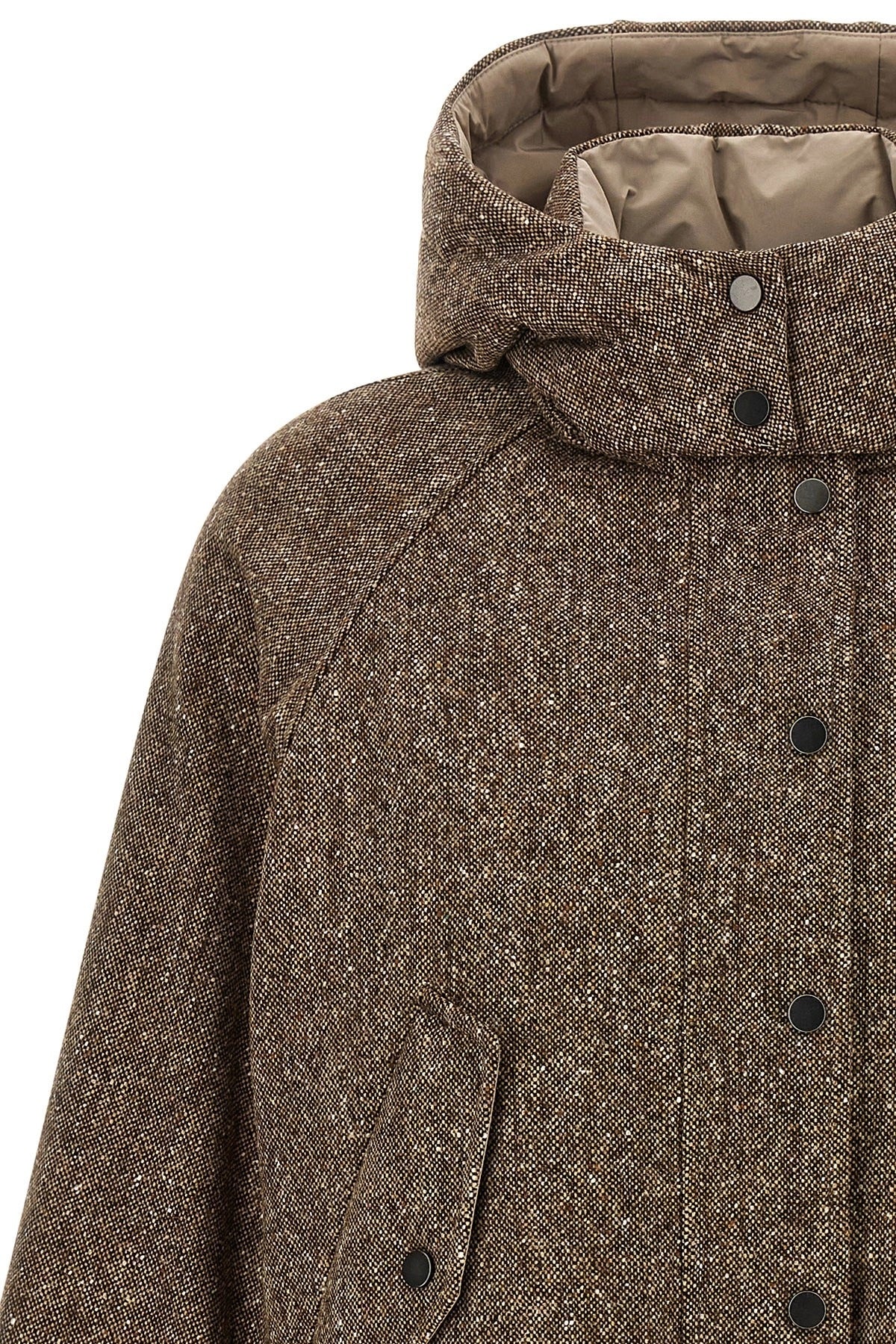 Brunello Cucinelli Donegal Tweed Down Jacket