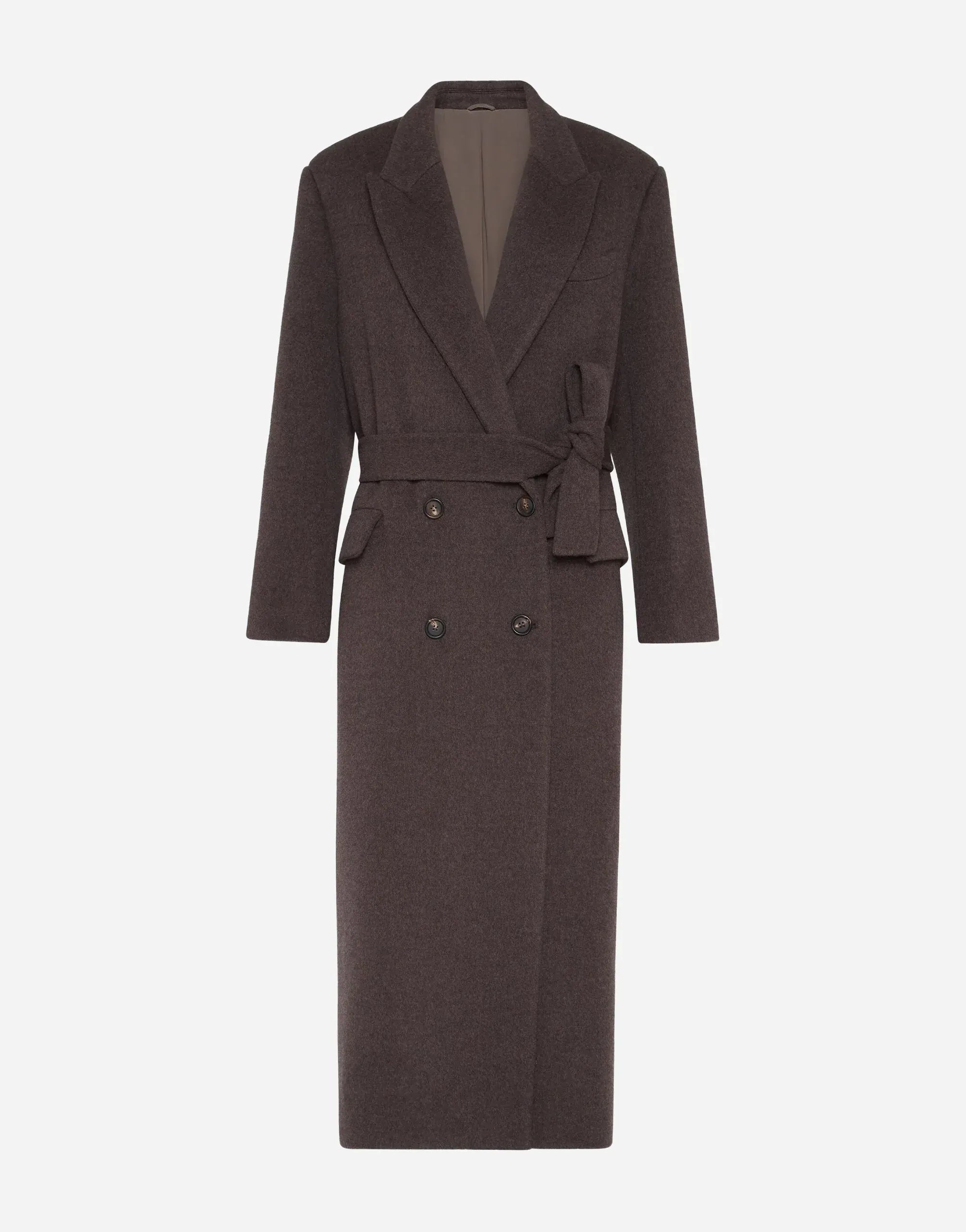 Brunello Cucinelli Zweireihiger Mantel mit Gürtel