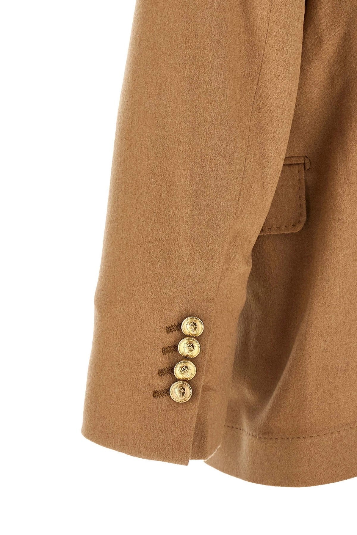 Brunello Cucinelli Double-Breasted Camel Blazer
