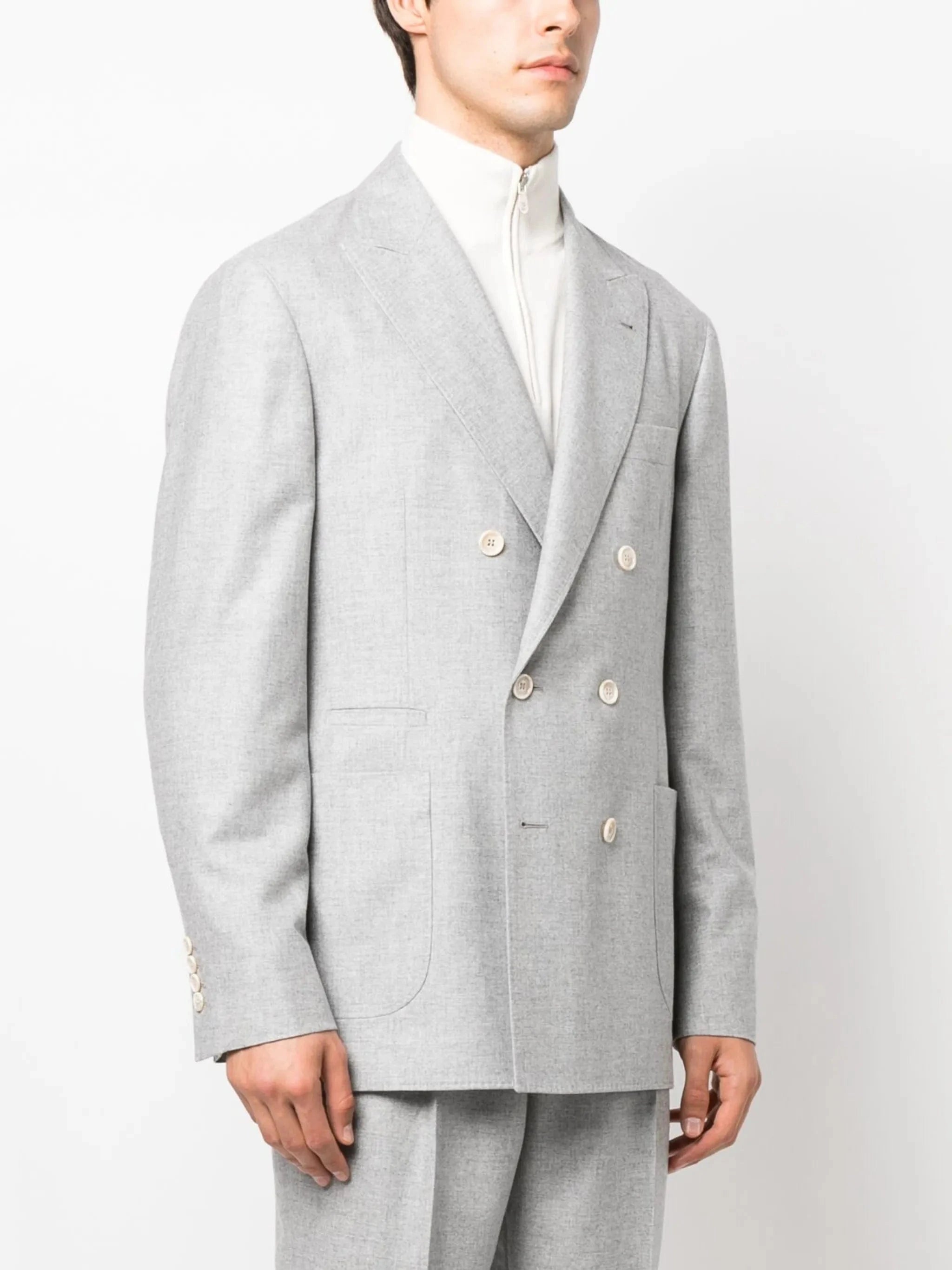 Brunello Cucinelli Double-Breasted Wool Blazer