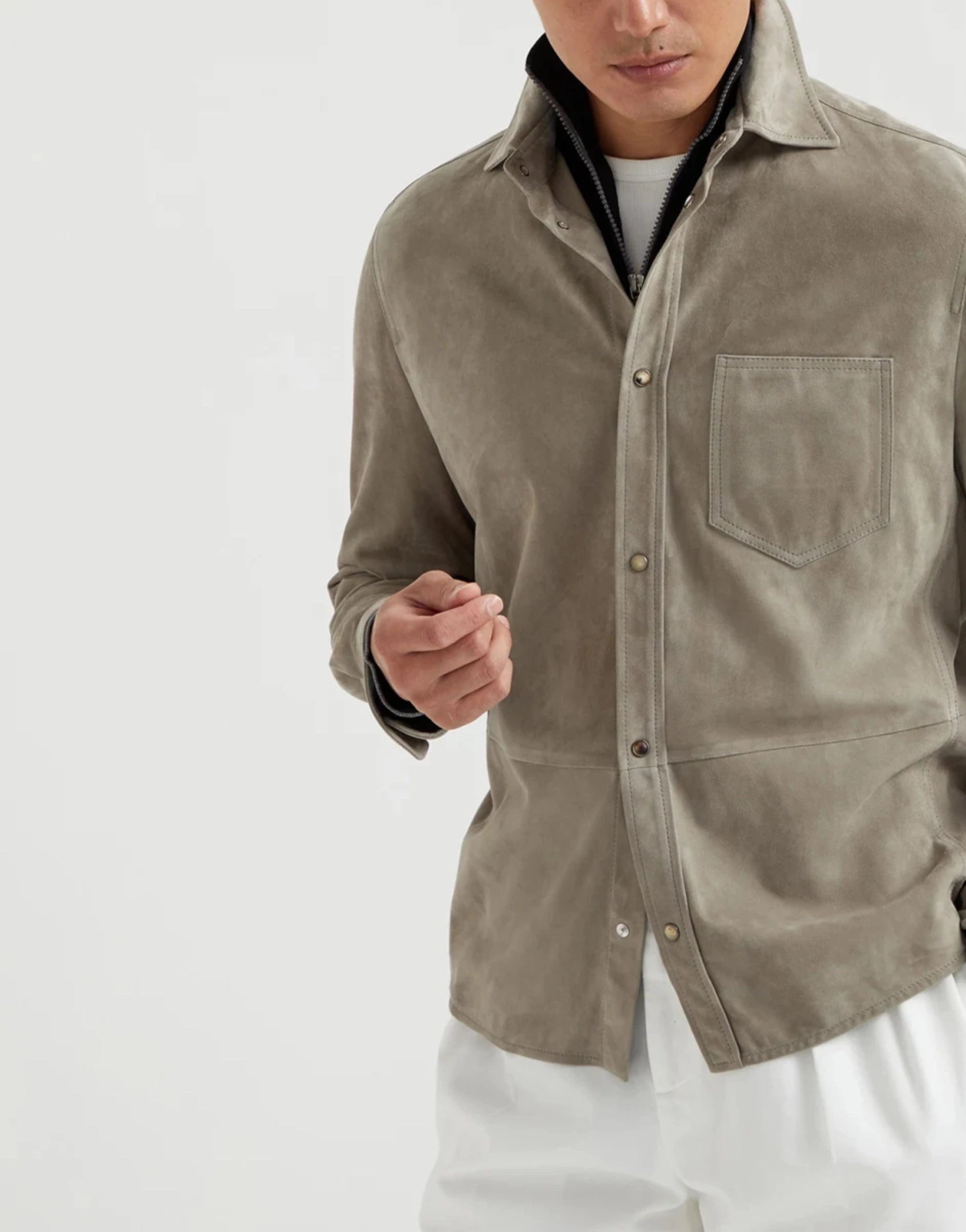 Brunello Cucinelli Double Face Suede Shirt