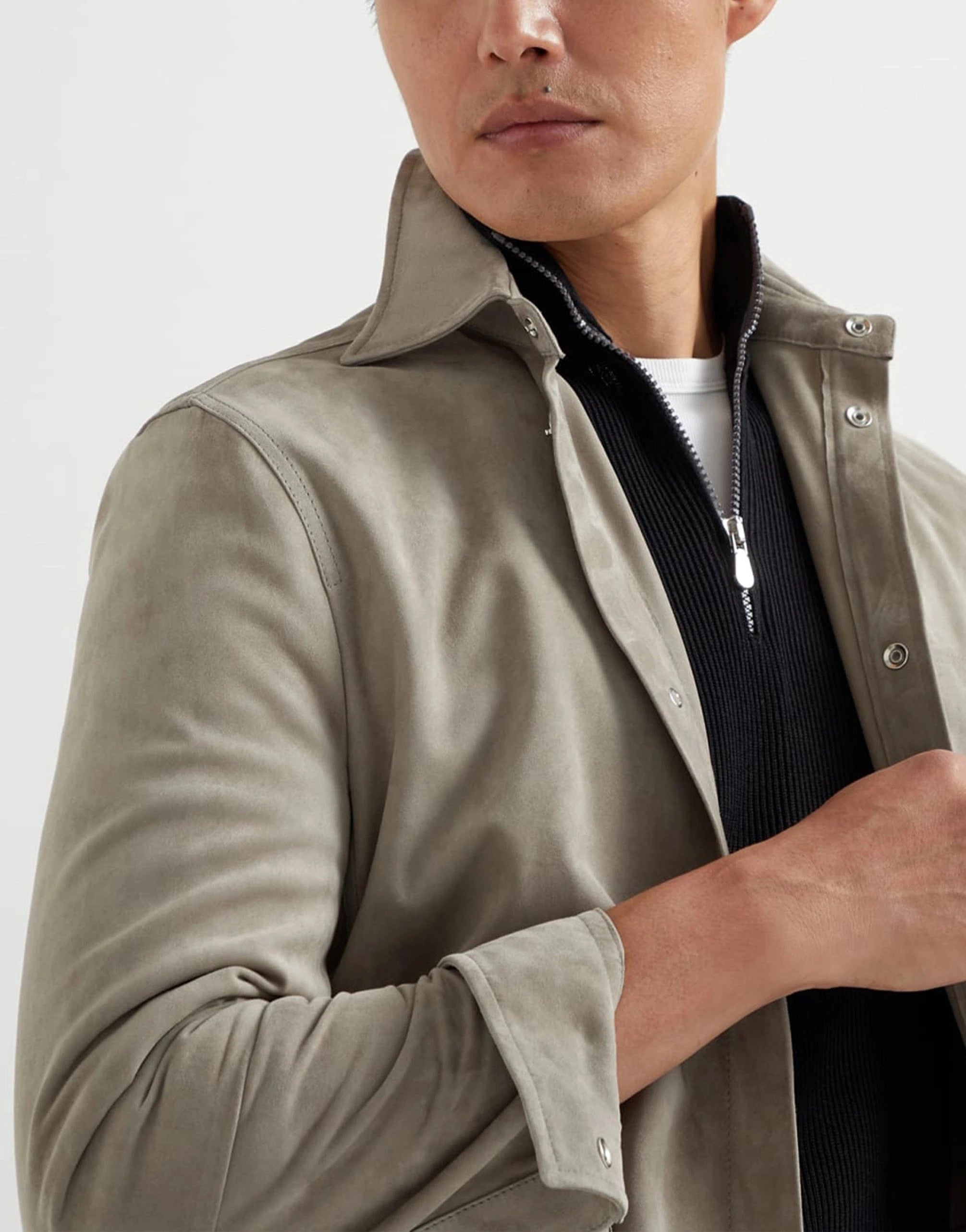 Brunello Cucinelli Double Face Suede Shirt