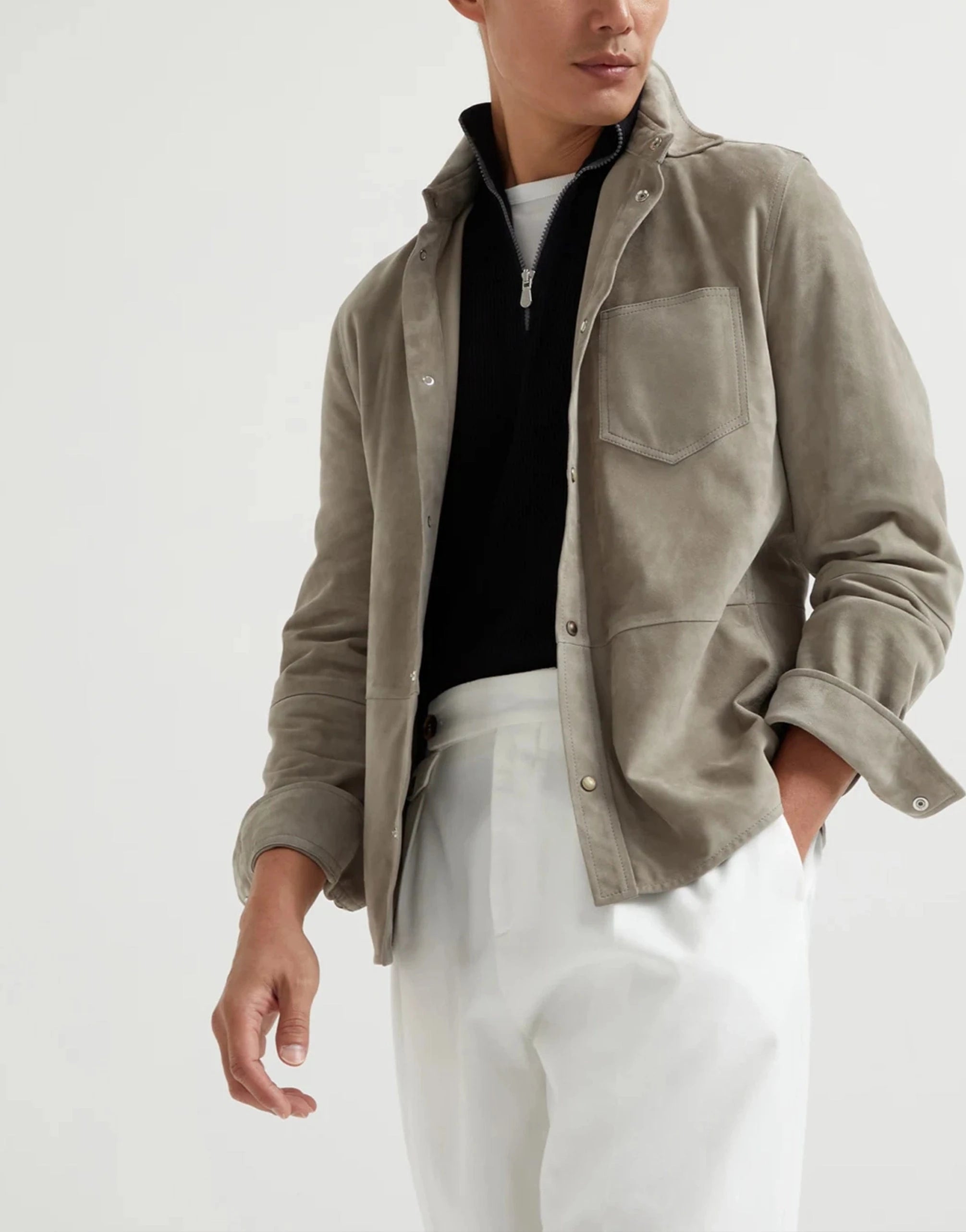 Brunello Cucinelli Double Face Suede Shirt