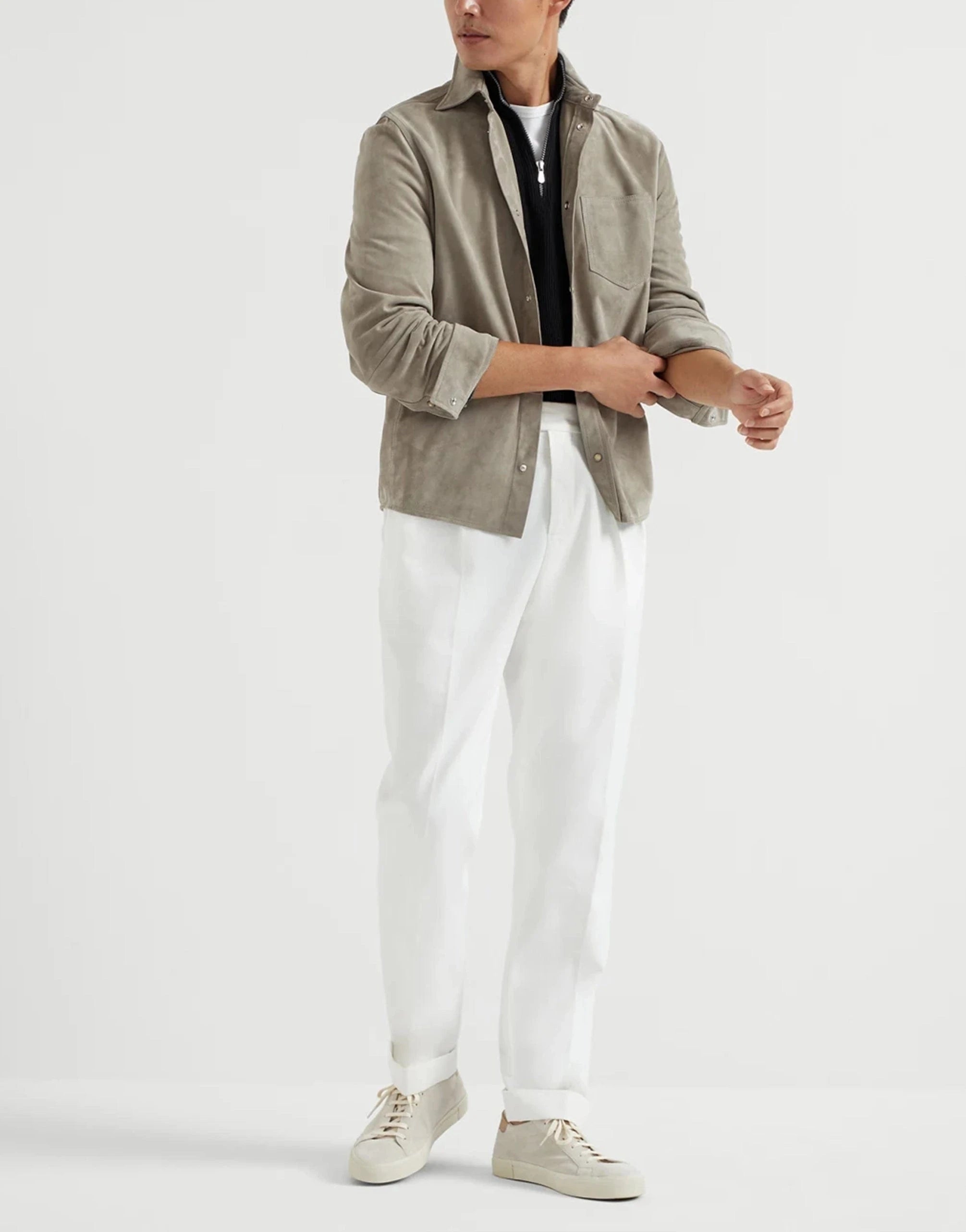 Brunello Cucinelli Double Face Suede Shirt