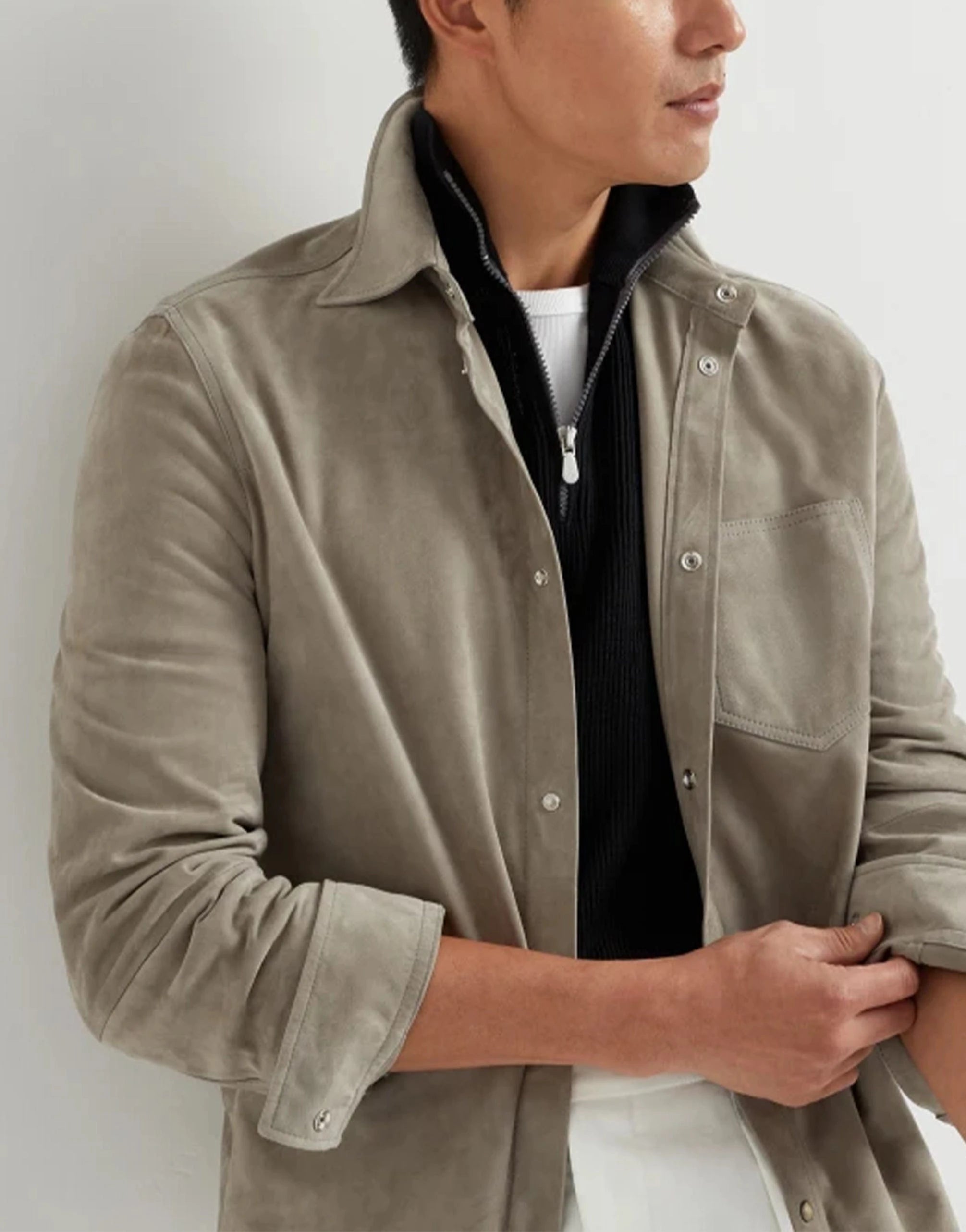 Brunello Cucinelli Double Face Suede Shirt