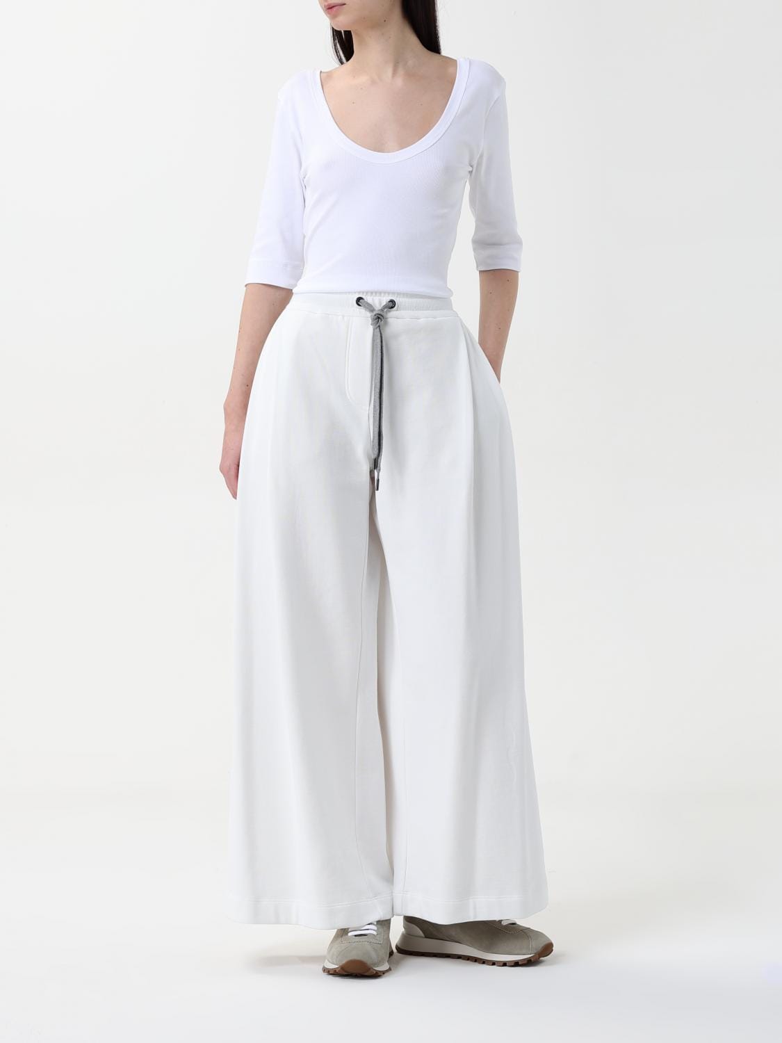 Brunello Cucinelli Drawstring Wide-Leg Trousers