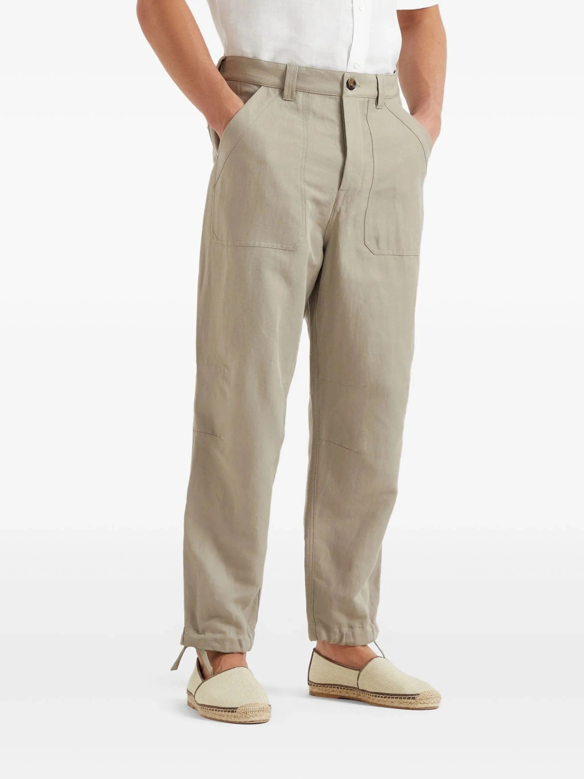 Brunello Cucinelli Drill Relaxed Fit Trousers