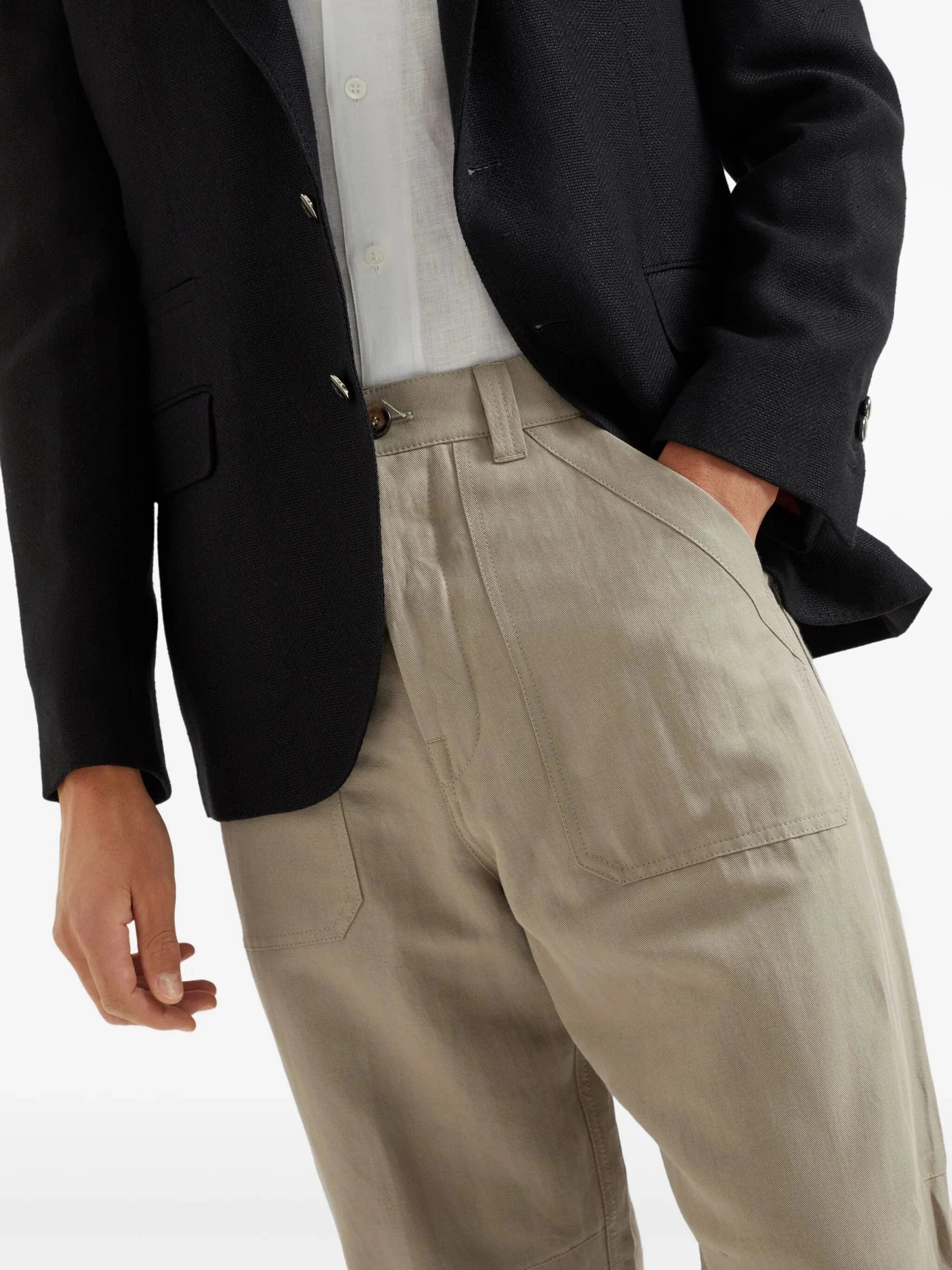 Brunello Cucinelli Drill Relaxed Fit Trousers