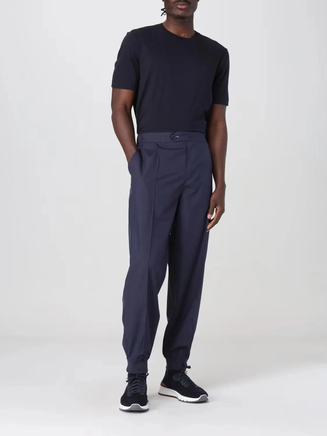 Brunello Cucinelli Elasticized Waistband Monochrome Trousers