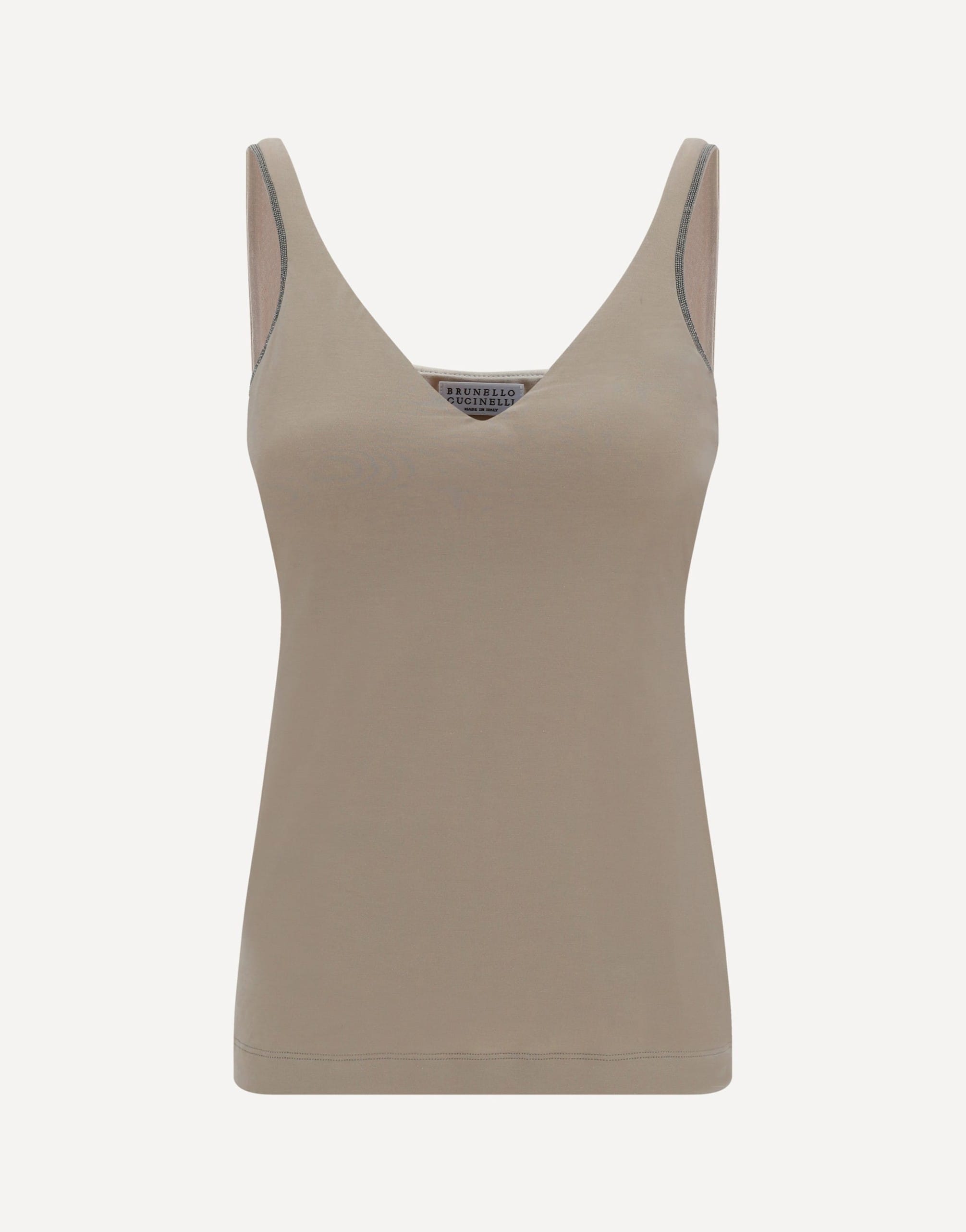 Brunello Cucinelli Brunello Cucinelli Embellished Sleeveless V-Neck Top