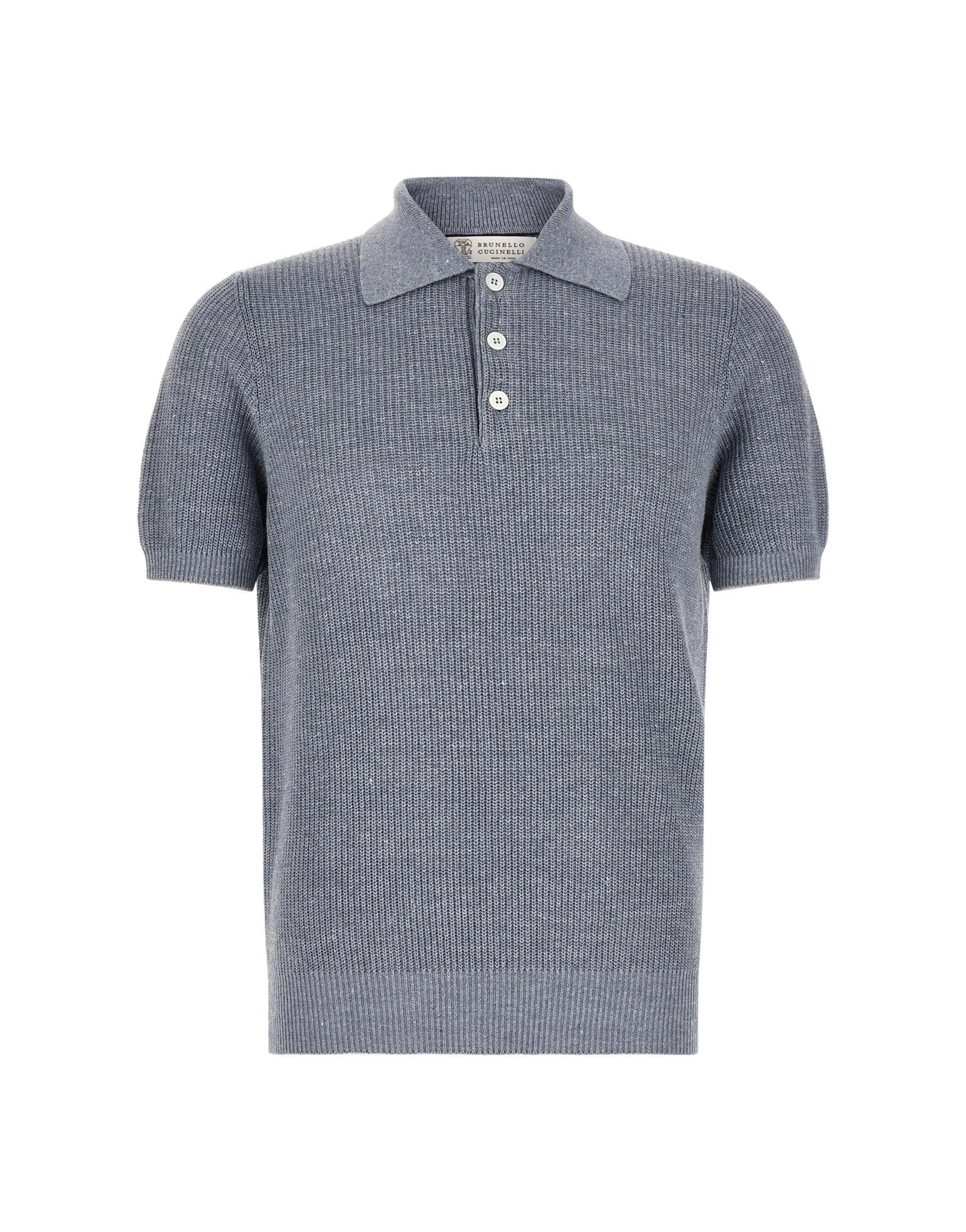 Brunello Cucinelli English Half-Ribbed Polo Shirt