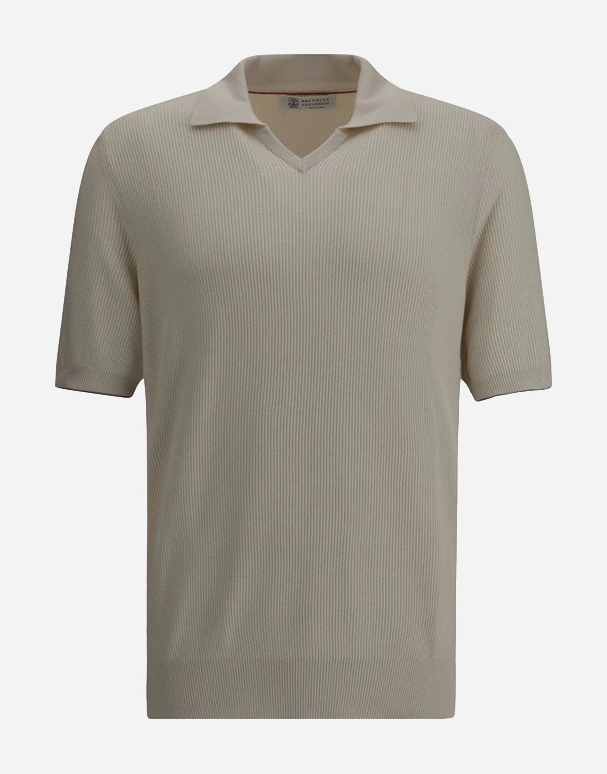 Brunello Cucinelli English Rib Knit Polo Shirt