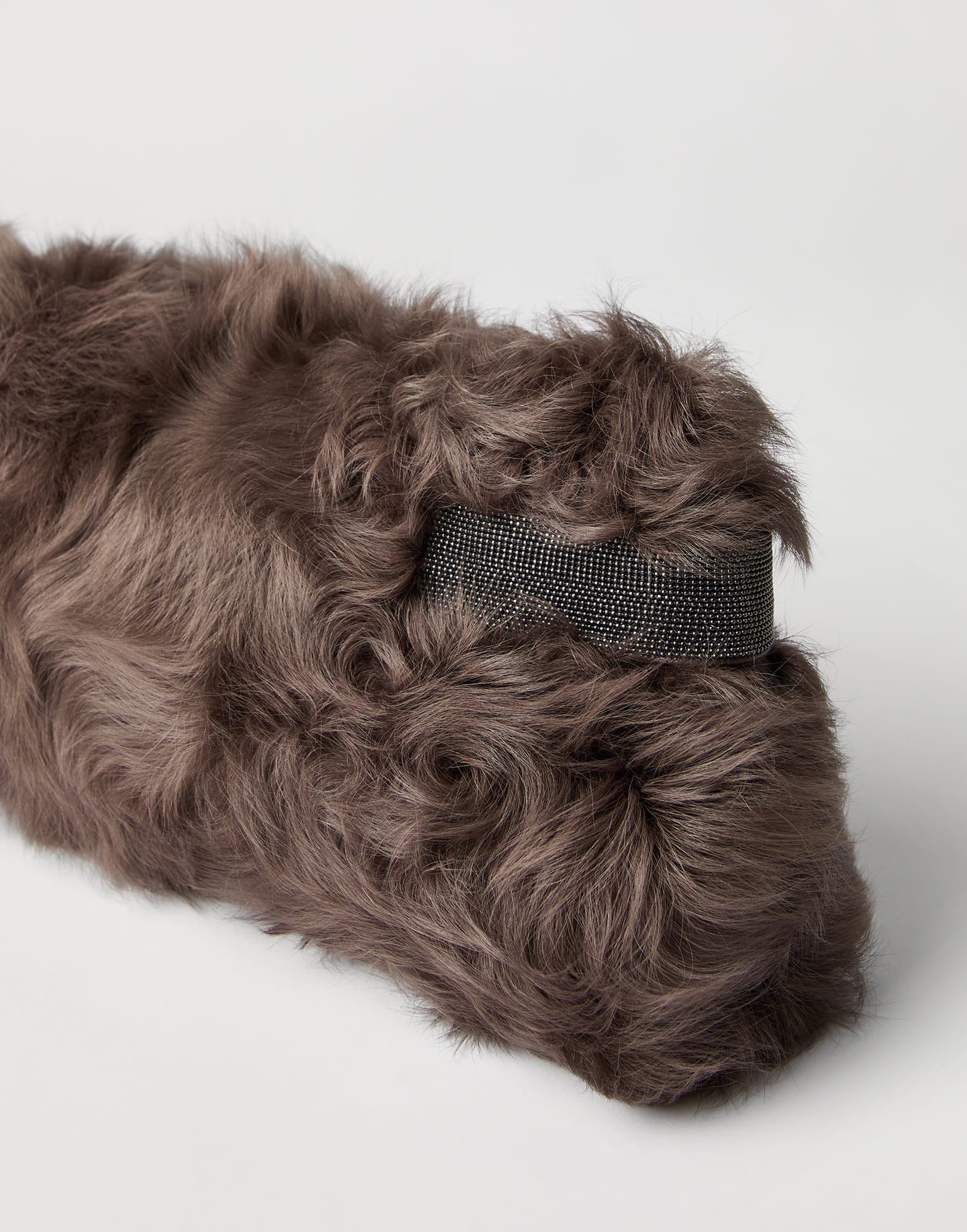 Brunello Cucinelli Essence Pouch Shearling Bag