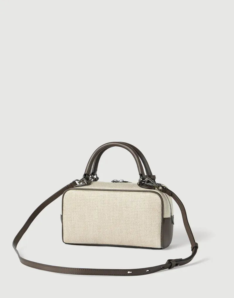 Brunello Cucinelli Explorer Raffia Small Boston Bag