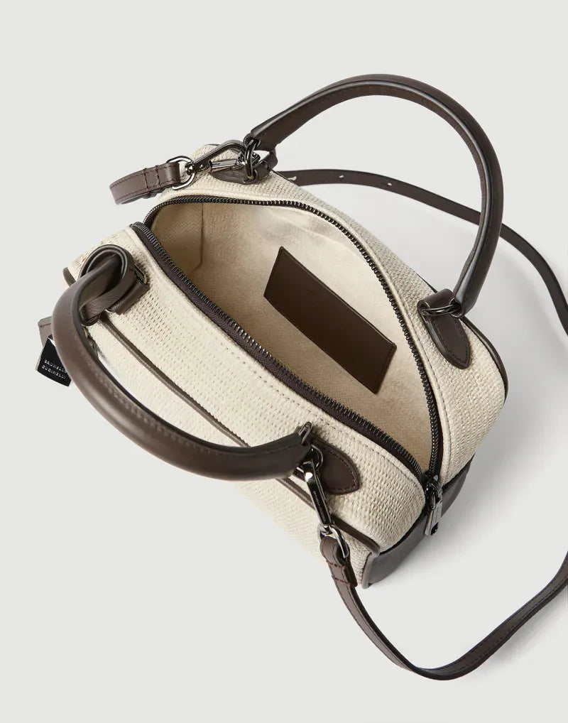 Brunello Cucinelli Explorer Raffia Small Boston Bag