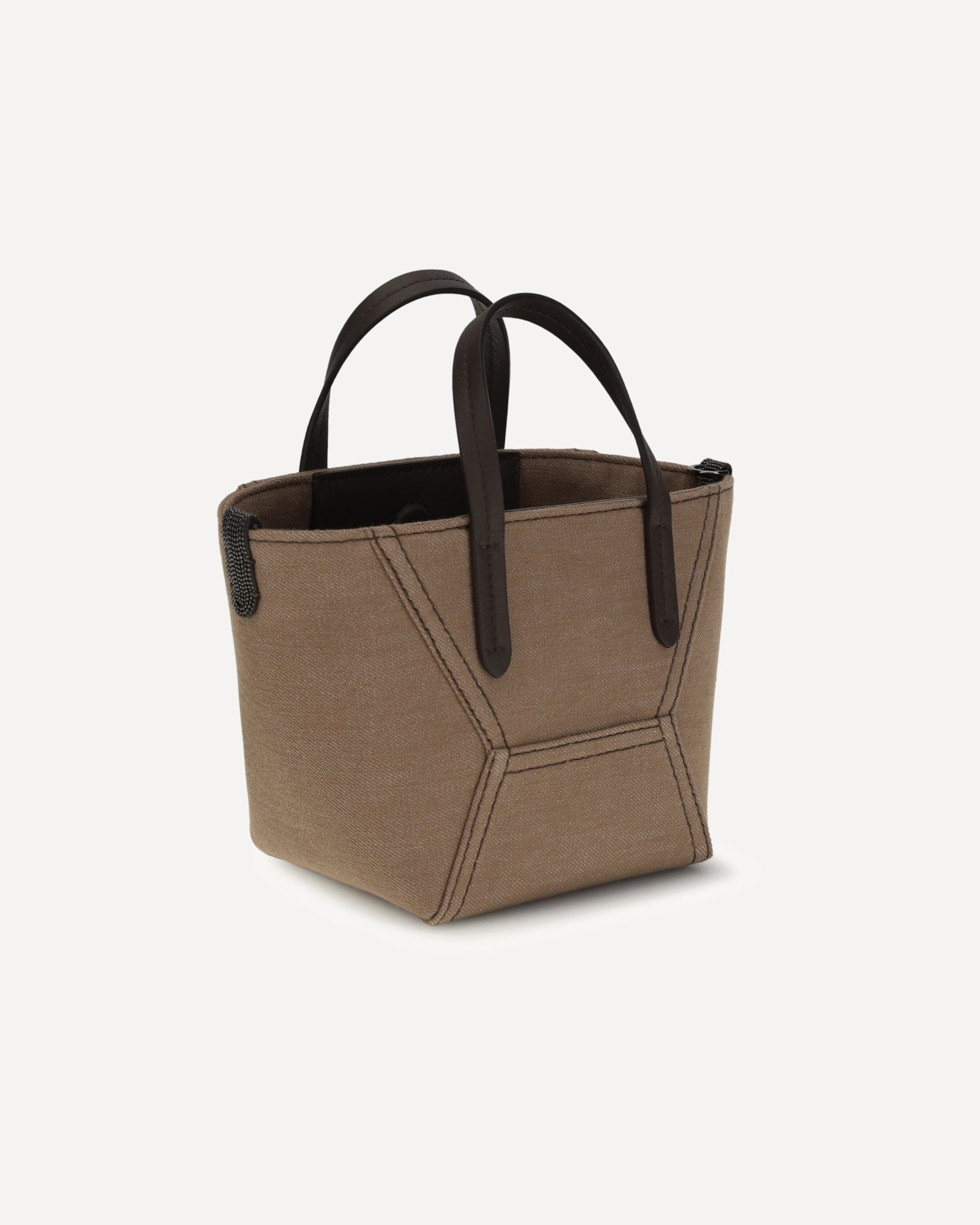 Borsa tote in tessuto con manici in pelle - alternate view