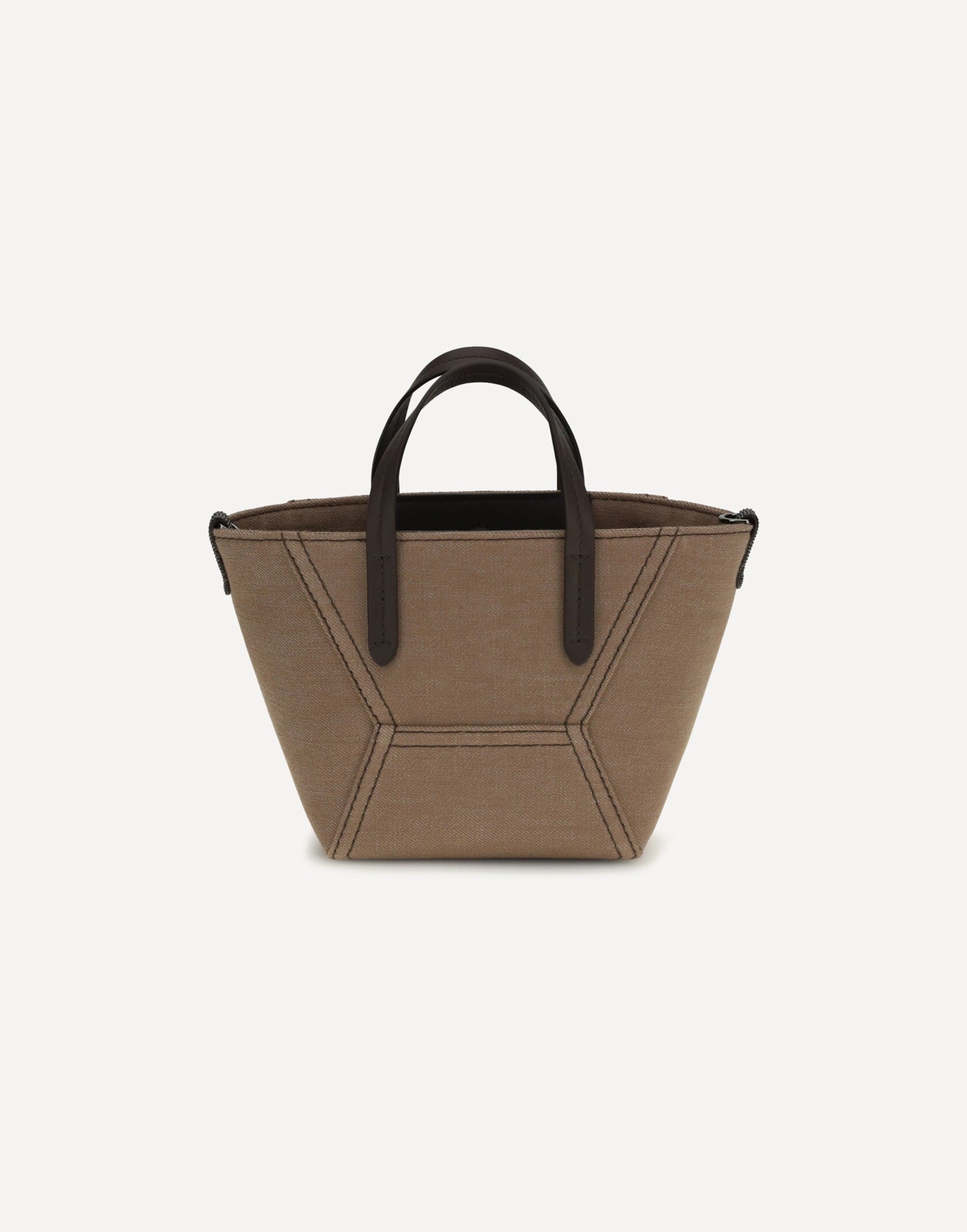 Brunello Cucinelli Fabric Tote Bag With Leather Handles