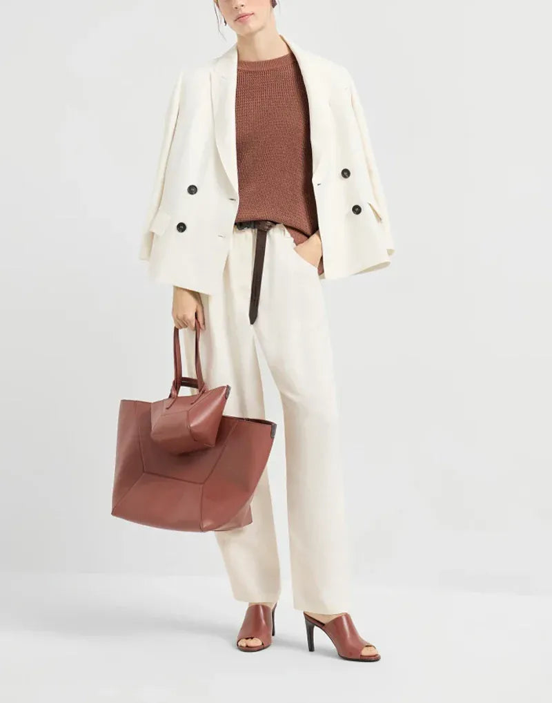Brunello Cucinelli Firebrick Cotton Sparkling Net Sweater