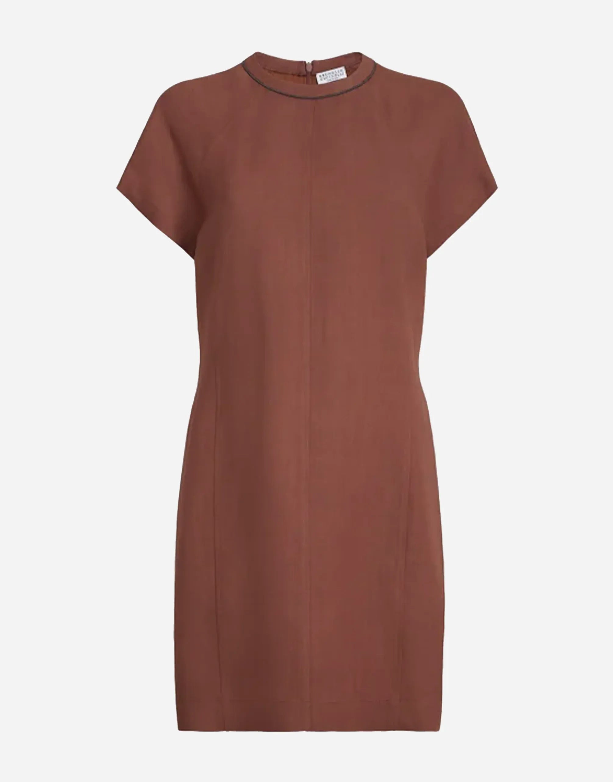 Brunello Cucinelli Firebrick Fluid Twill T-Shirt Dress