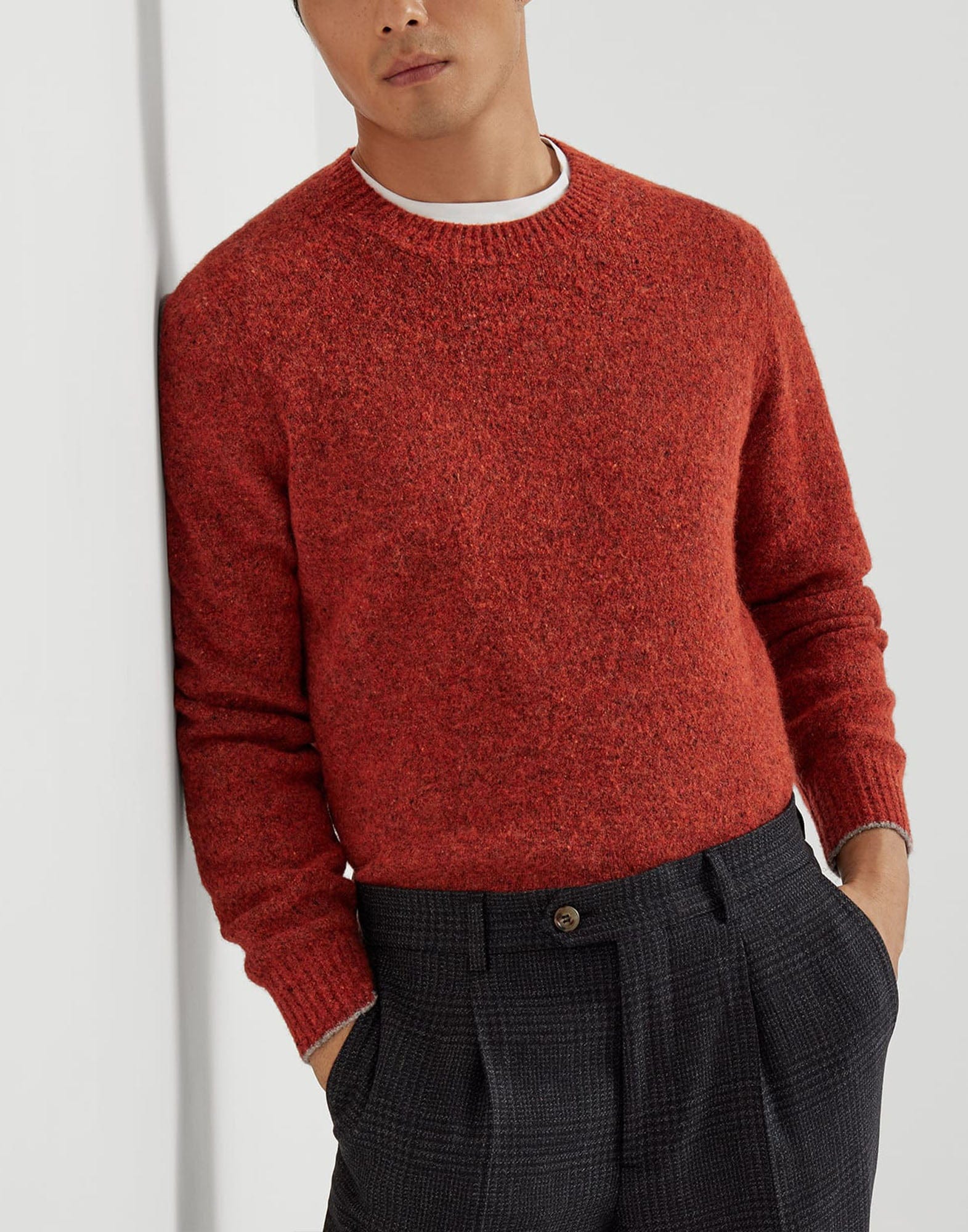 Brunello Cucinelli Flecked Alpaca Blend Sweater