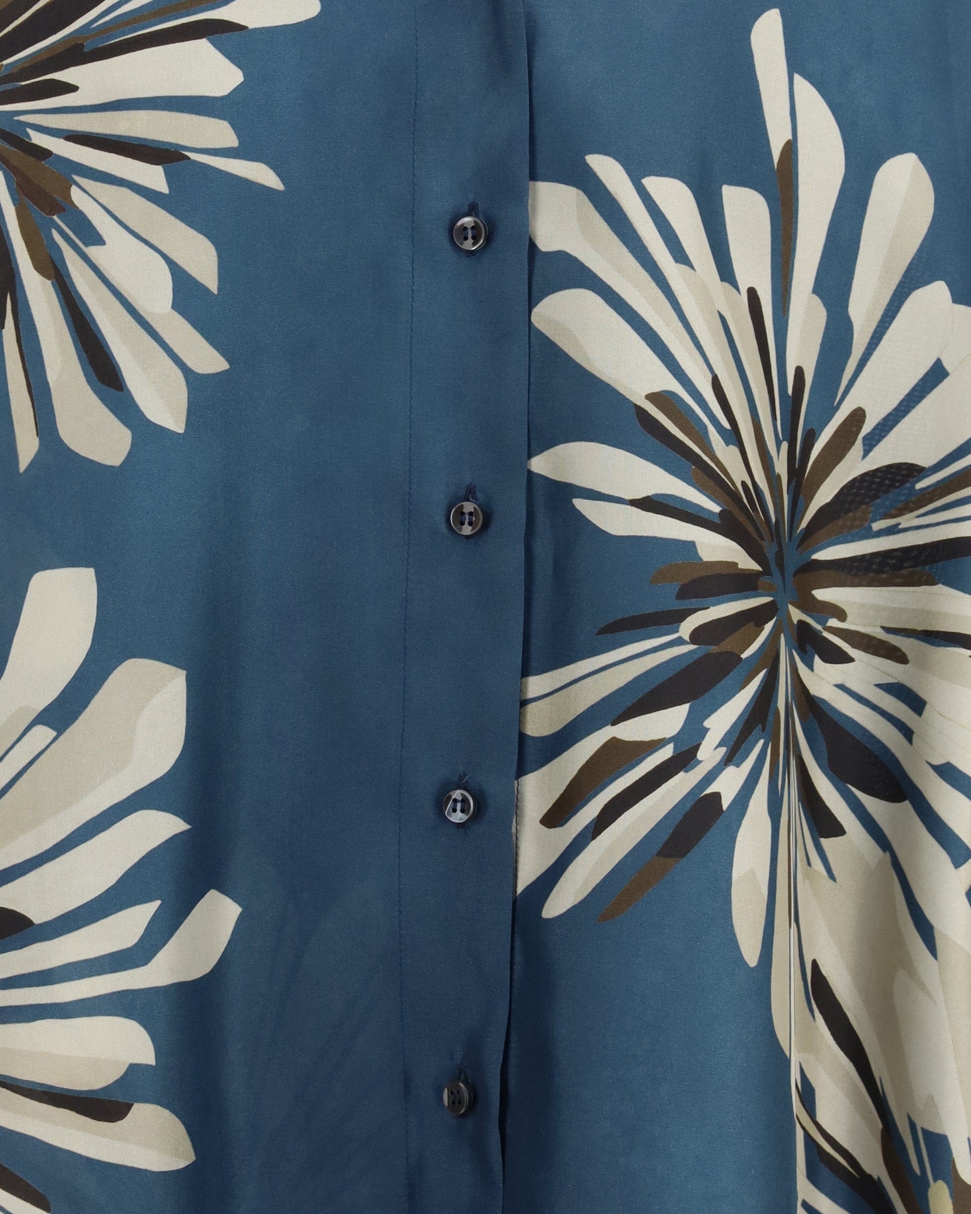 Brunello Cucinelli Floral Silk Shirt With Monili Piping